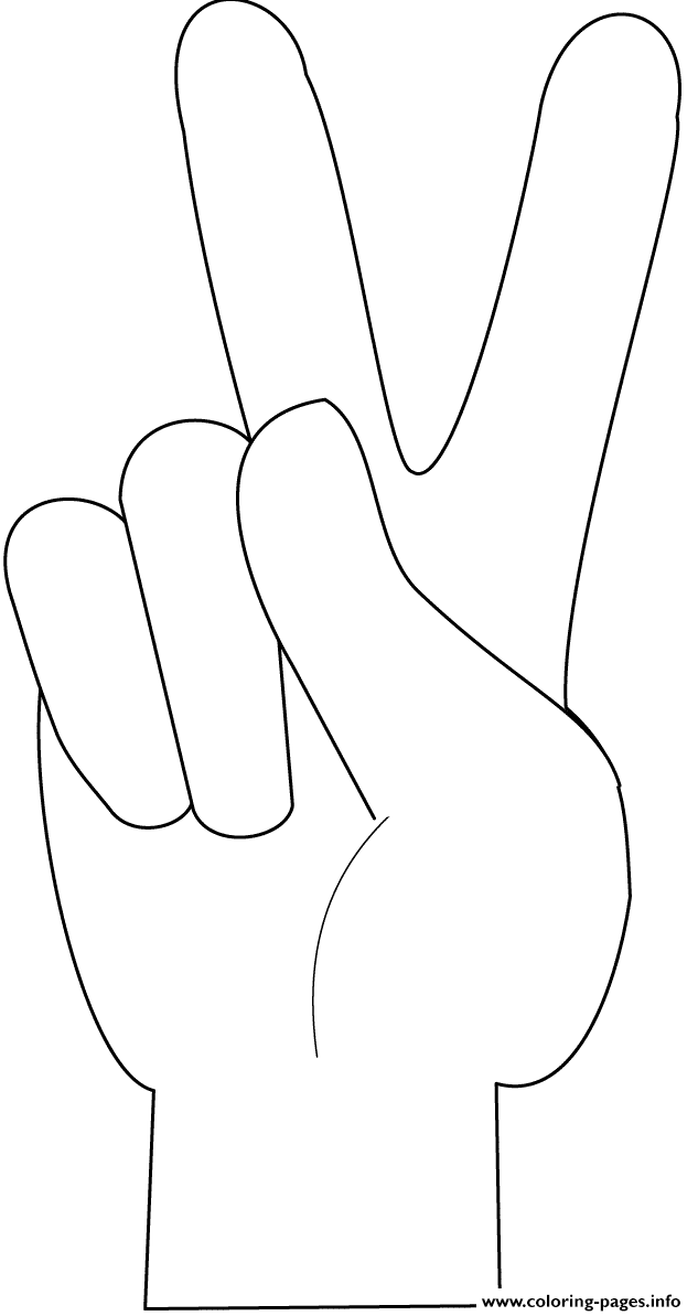 Peace Sign Gesture Coloring Pages Printable