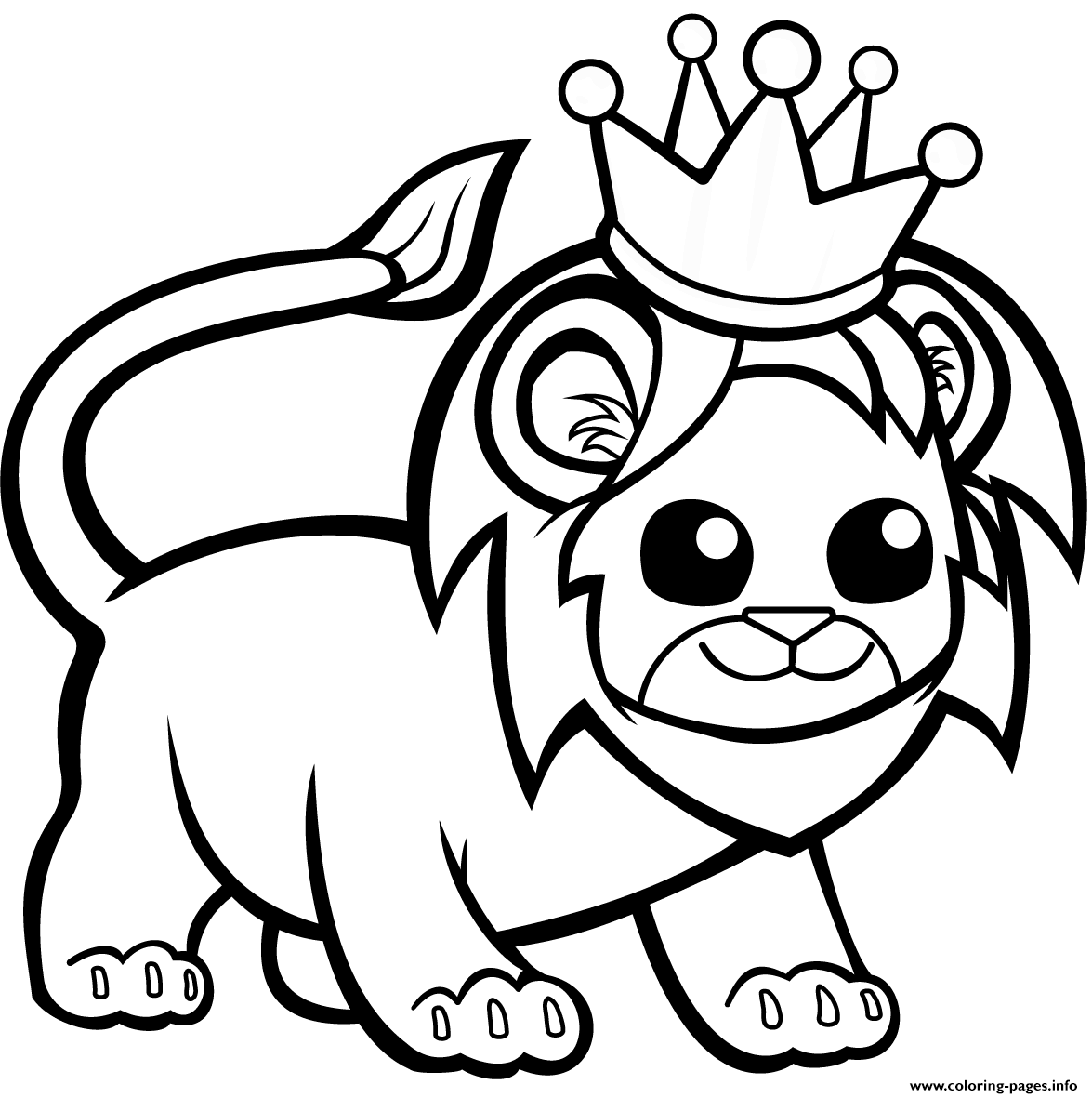 Funny Lion In A Crown coloring