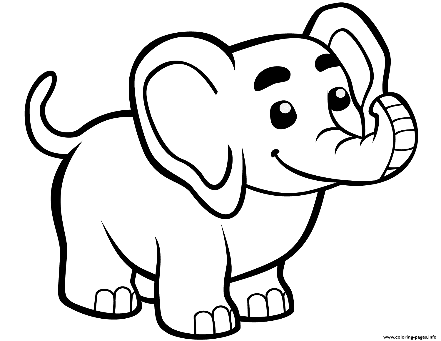 cute baby elephant outline