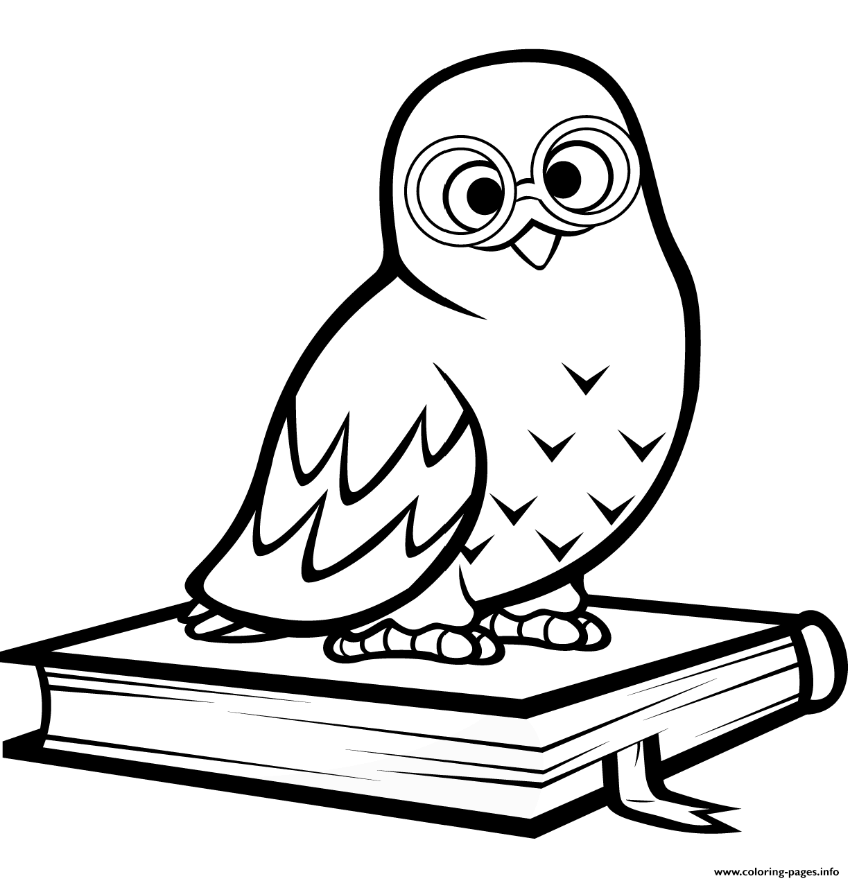 Polar Owl Sitting On A Book coloring