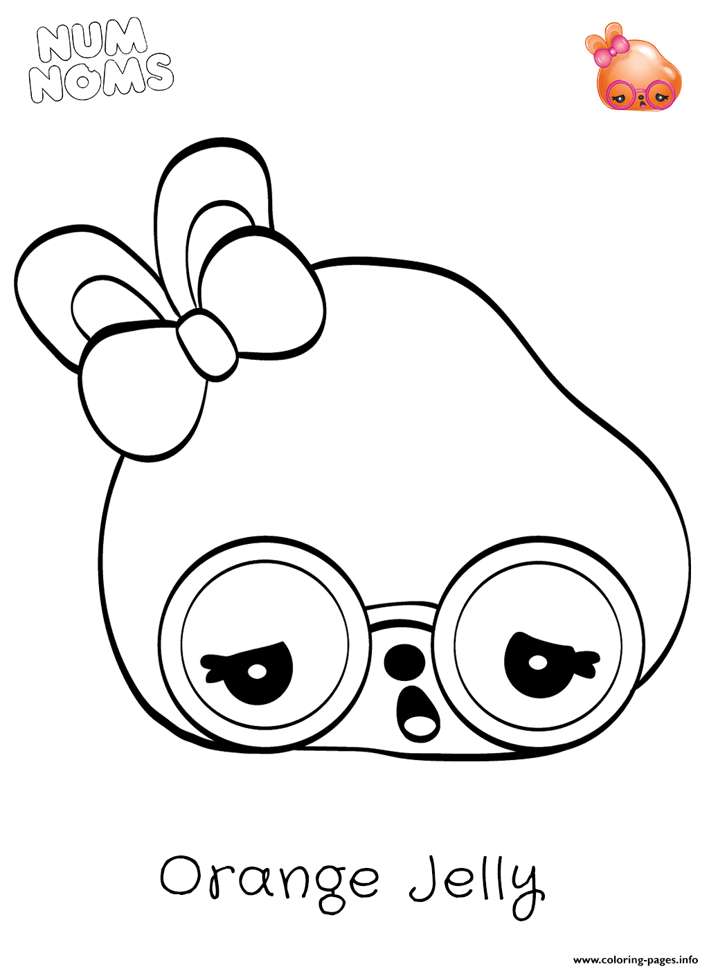 Download Cute Num Noms Character Orange Jelly Coloring Pages Printable