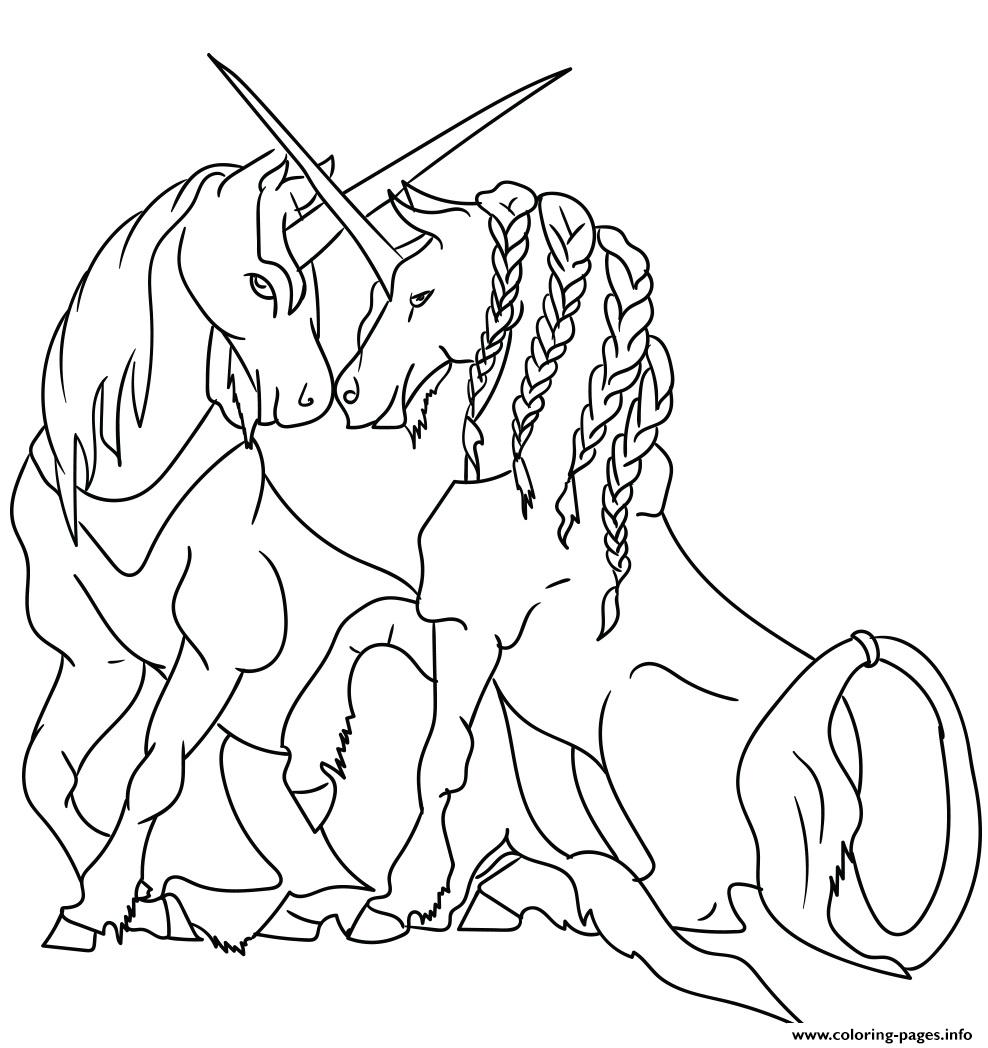 Unicorns In Love For Ever coloring