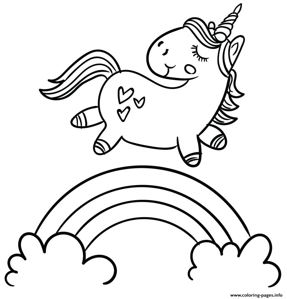 Download Magic Cute Unicorn Walking On Rainbow A4 Coloring Pages ...