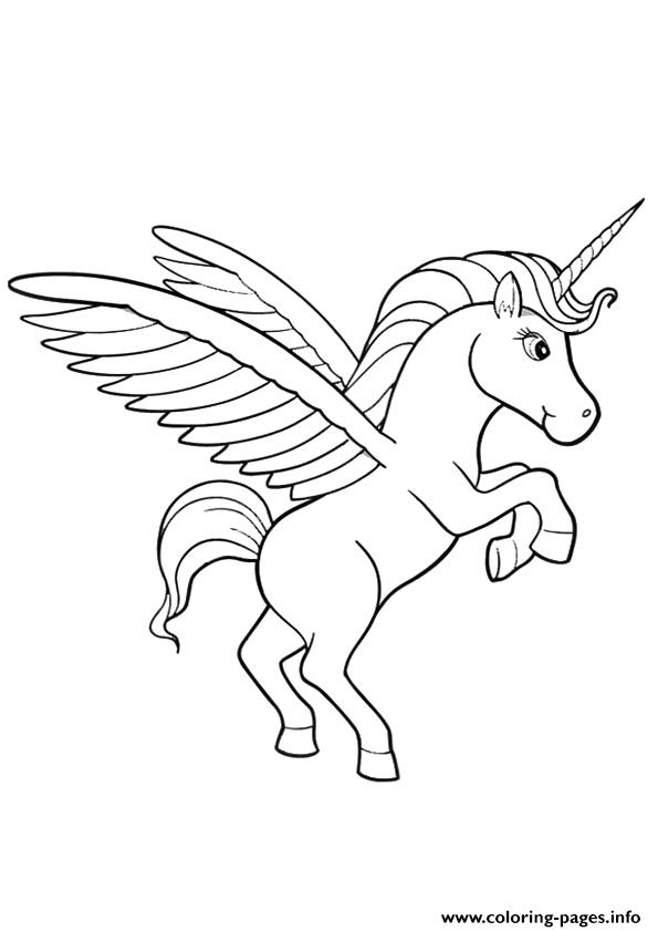 Unicorn Ready To Fly A4 coloring