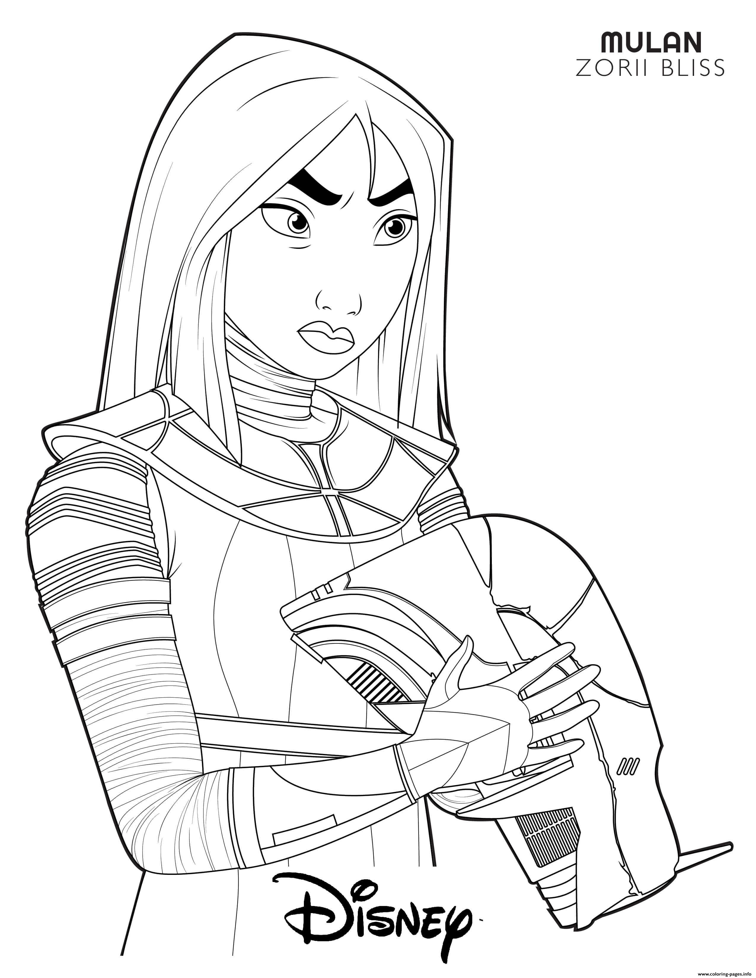 Zorii Bliss Mulan Disney Star Wars Coloring Pages Printable