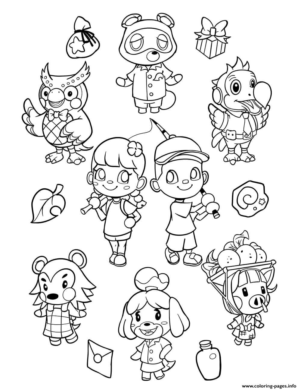 Animal Crossing New Horizons Coloring Page Printable