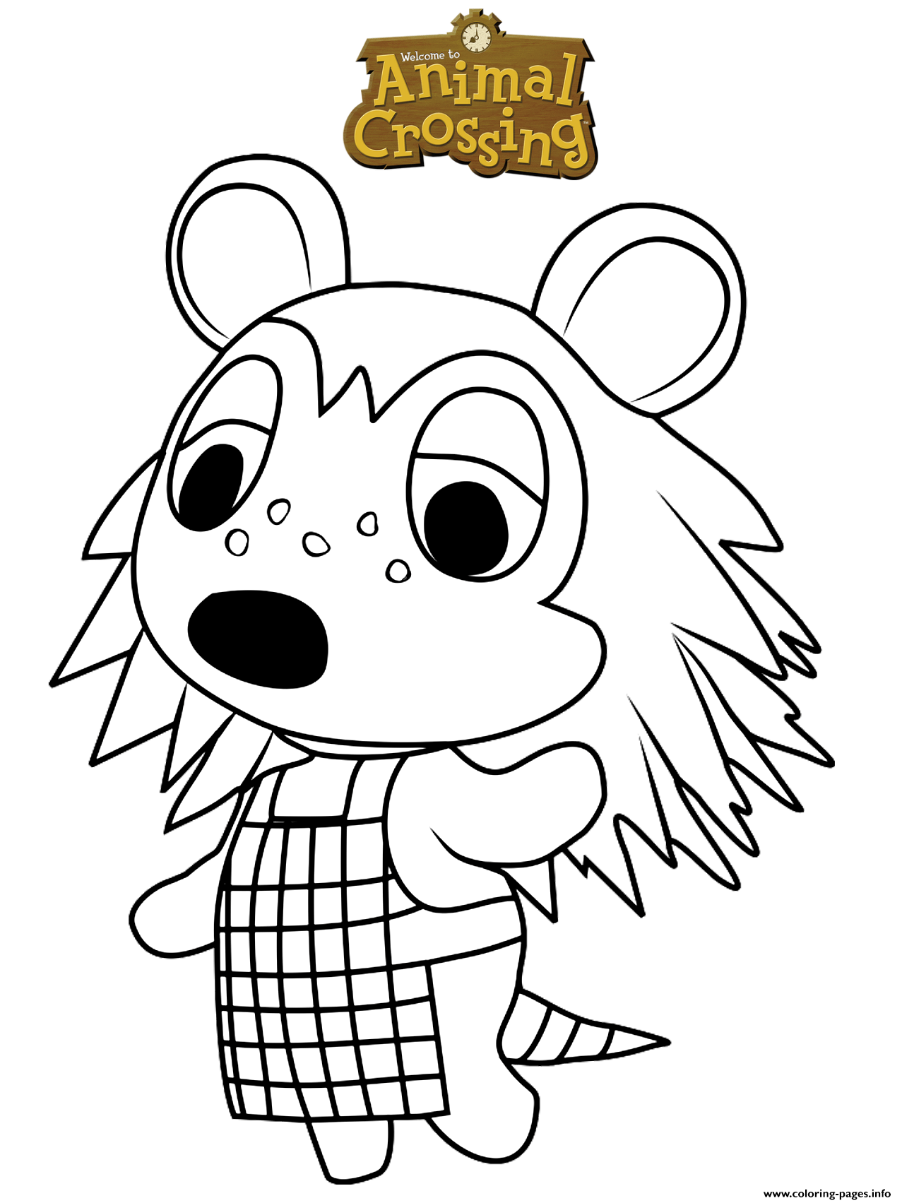 Animal Crossing Coloring Pages New Horizons : animal coloring page