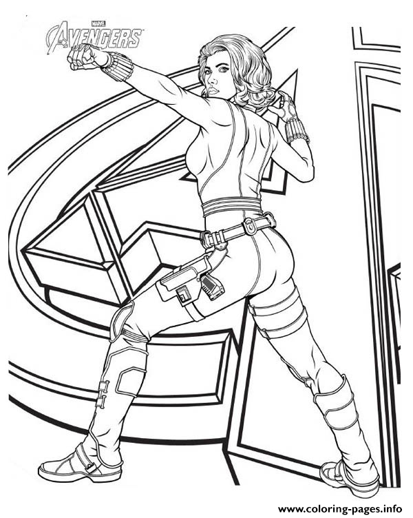 Black Widow Avengers Girl Power Coloring page Printable