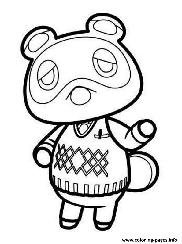 Download Tom Nook Animal Crossing Coloring Pages Printable