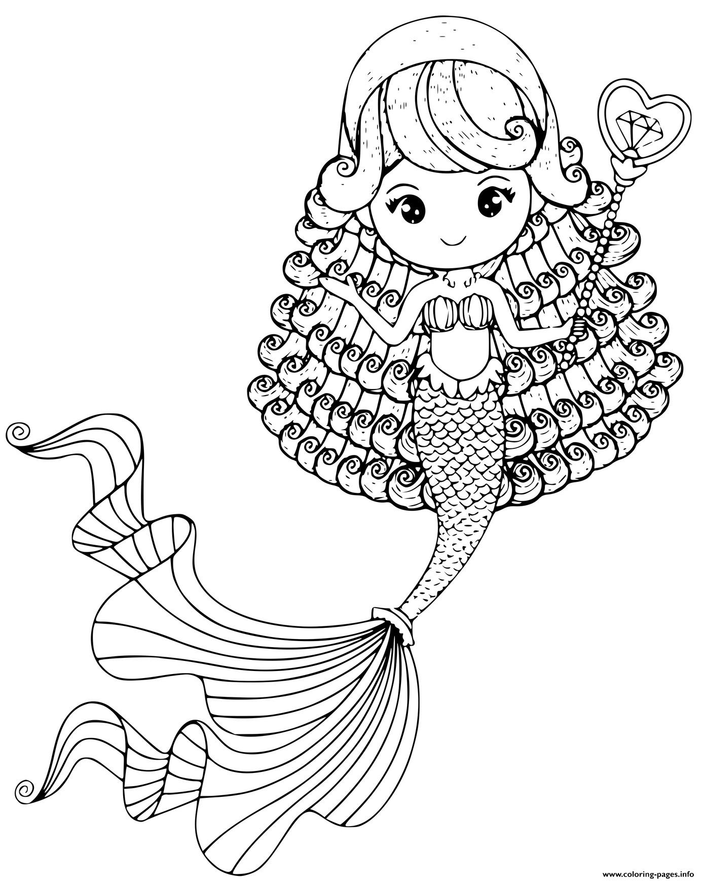 cute easy cute mermaid coloring pages