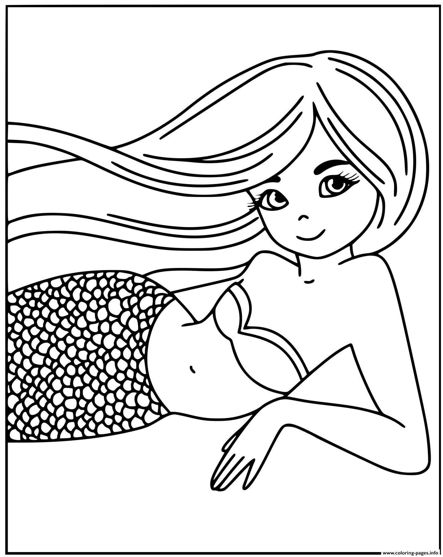 Kind Mermaid Smiling Barbie Coloring Pages Printable