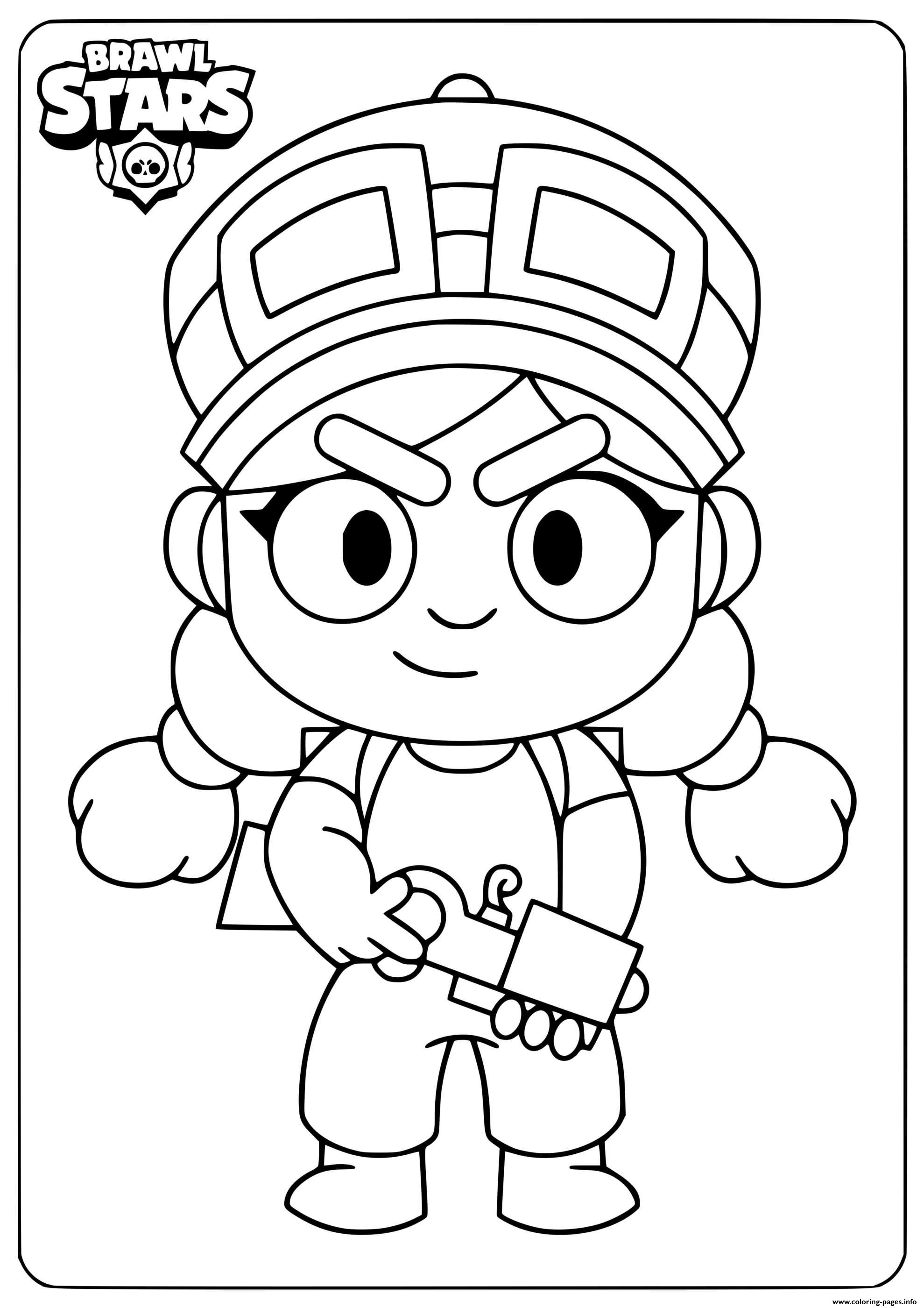 Brawl Stars Jessie Coloring Pages Printable - carl brawl stars coloring pages