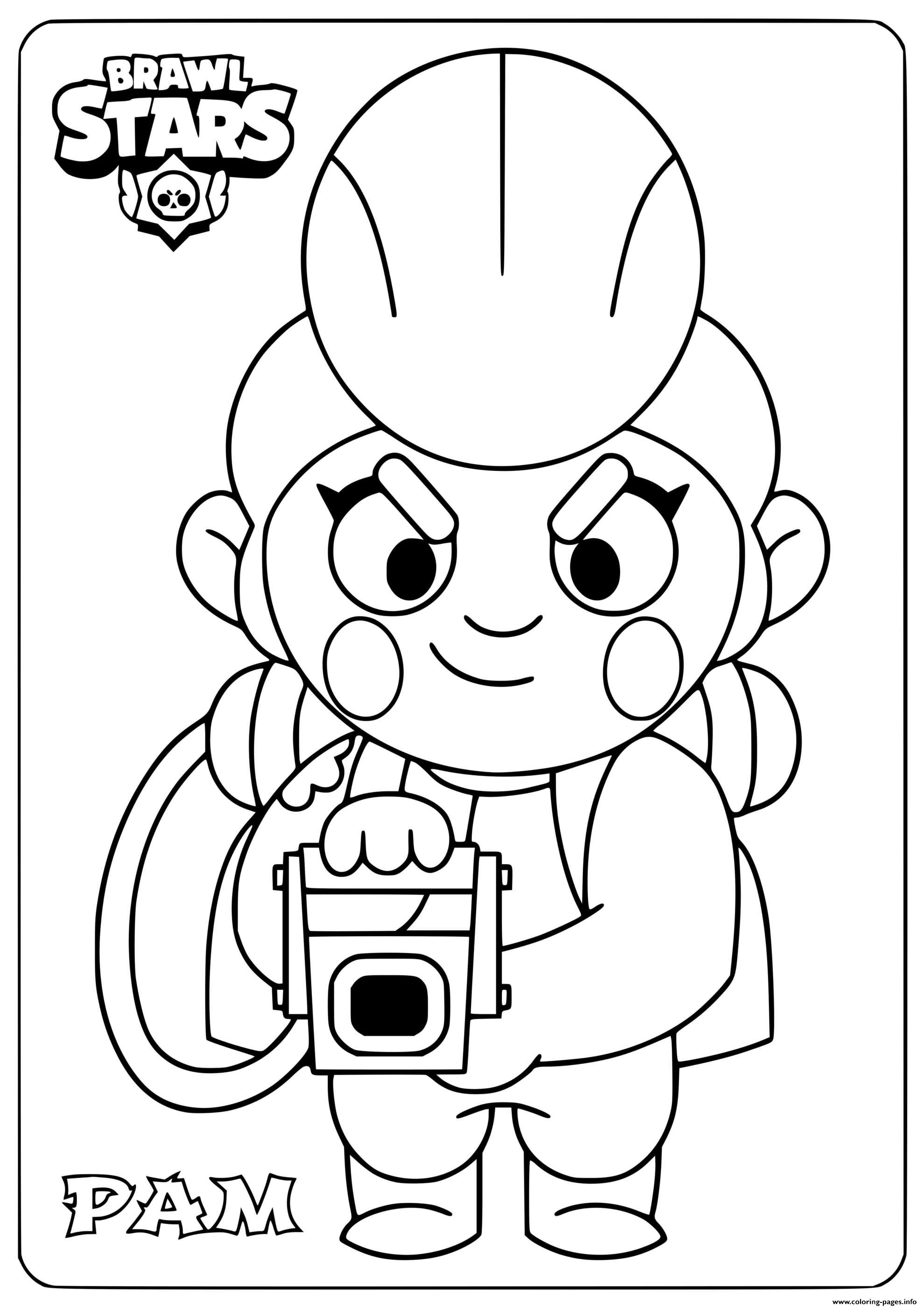 Brawl Stars Pam Coloring Pages Printable - brawl stars a colorier pam