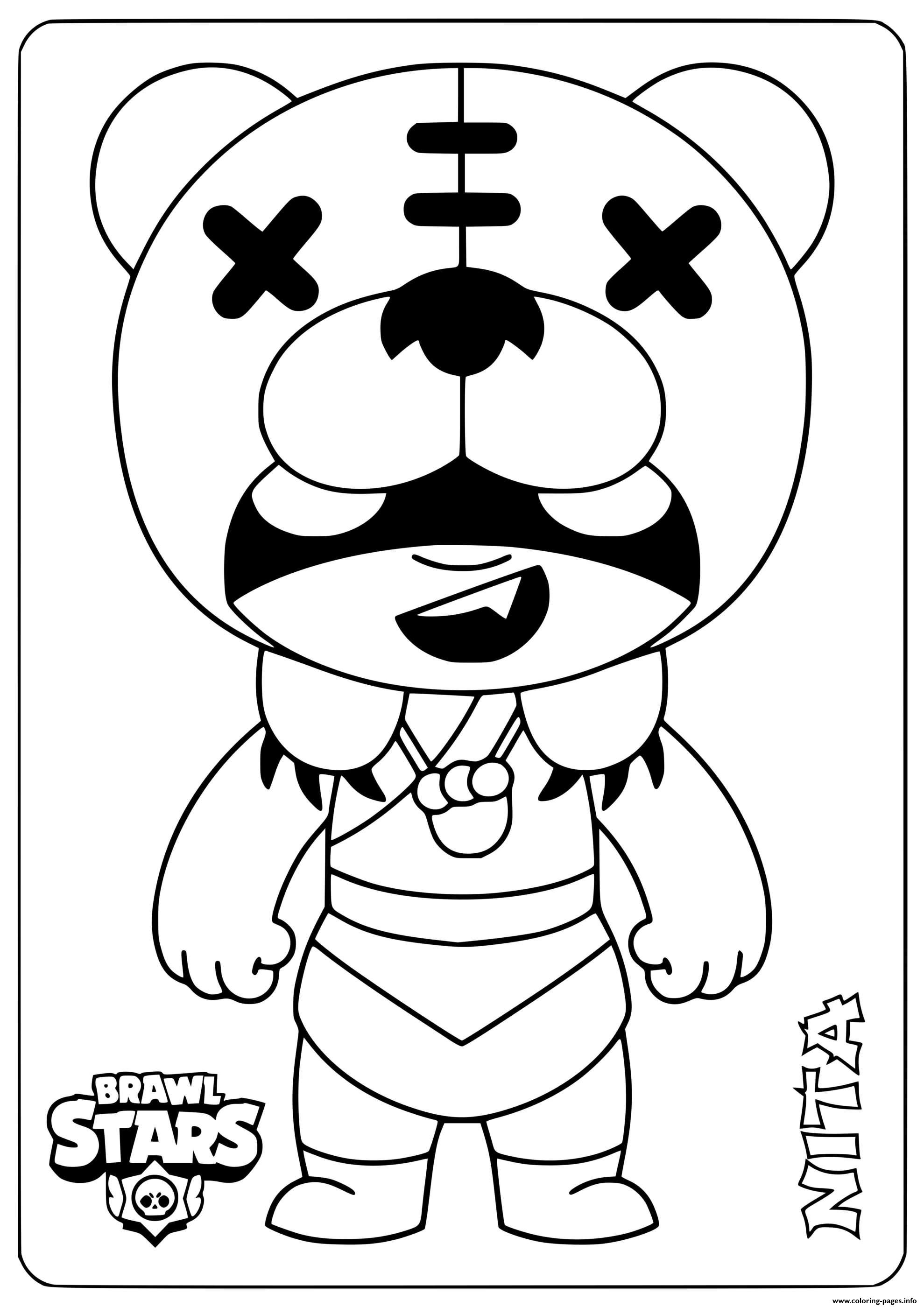 Brawl Stars Nita Coloring Pages Printable - brawl stars jessie and nita