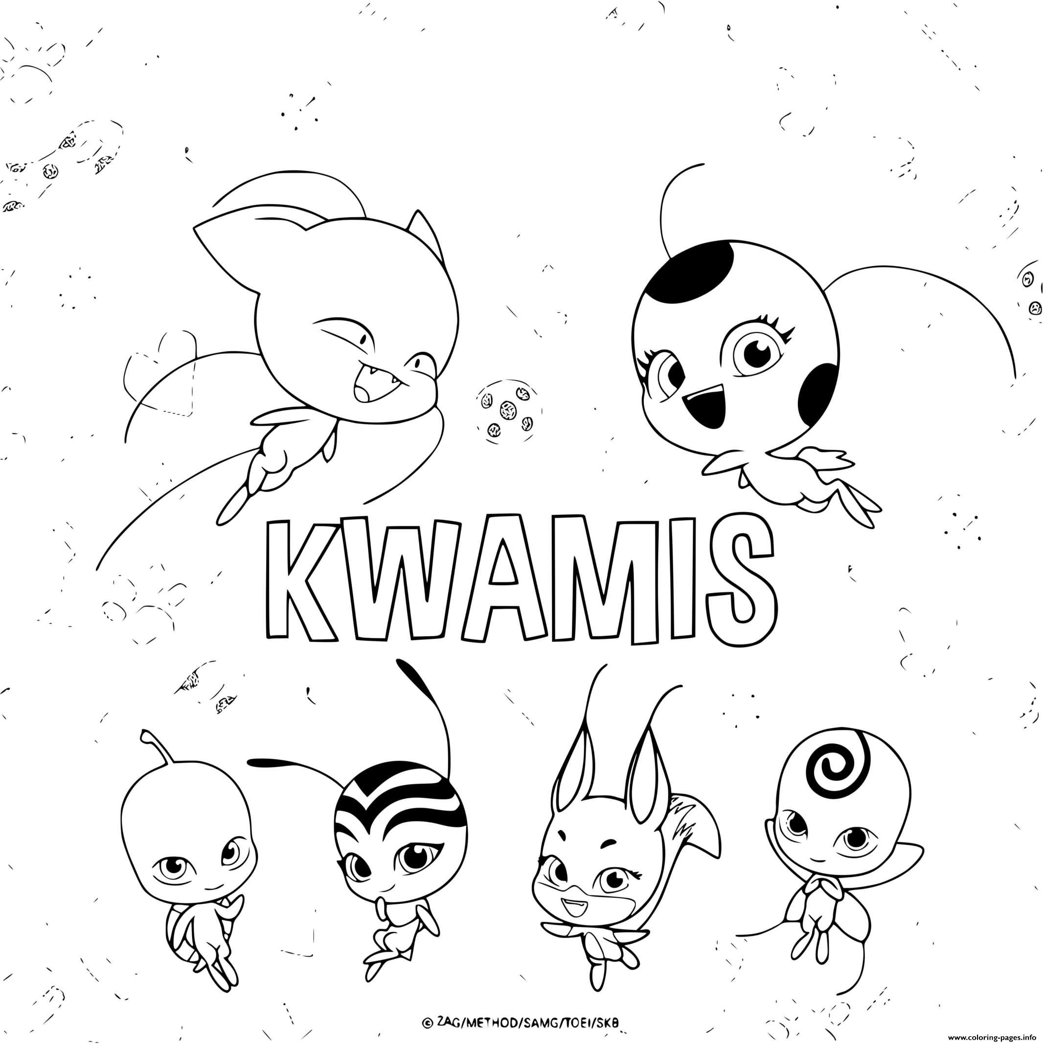 Download Cute Kwamis From Miraculous Ladybugs Coloring Pages Printable