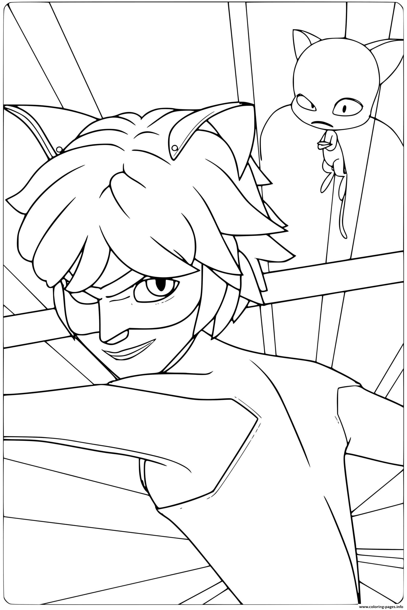 Ladybug And Cat Noir Kwami Coloring Pages Cat Noir And Plaggs Coloring Pages Printable 