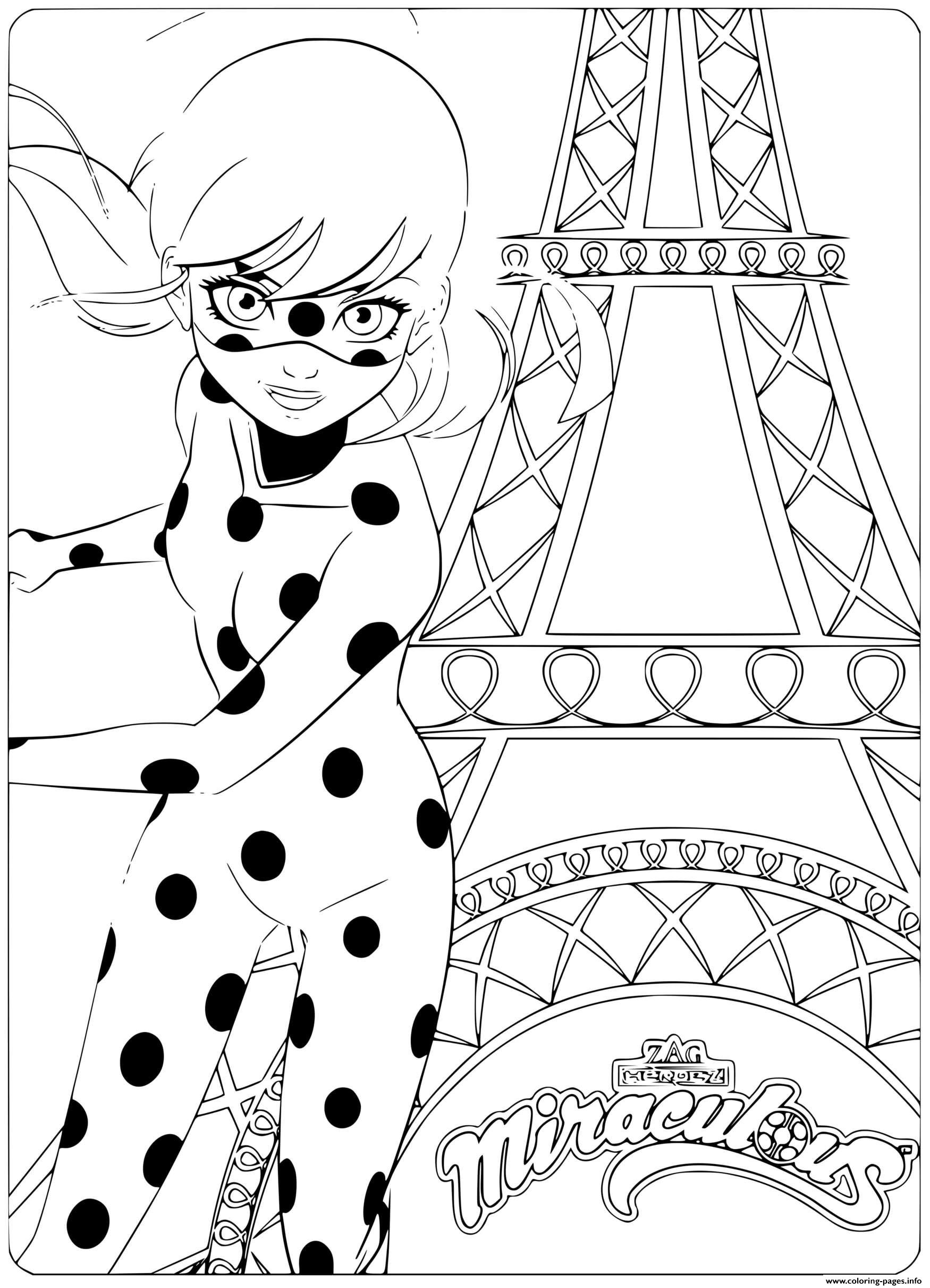 Miraculous Ladybug And Cat Noir Coloring Pages Printable