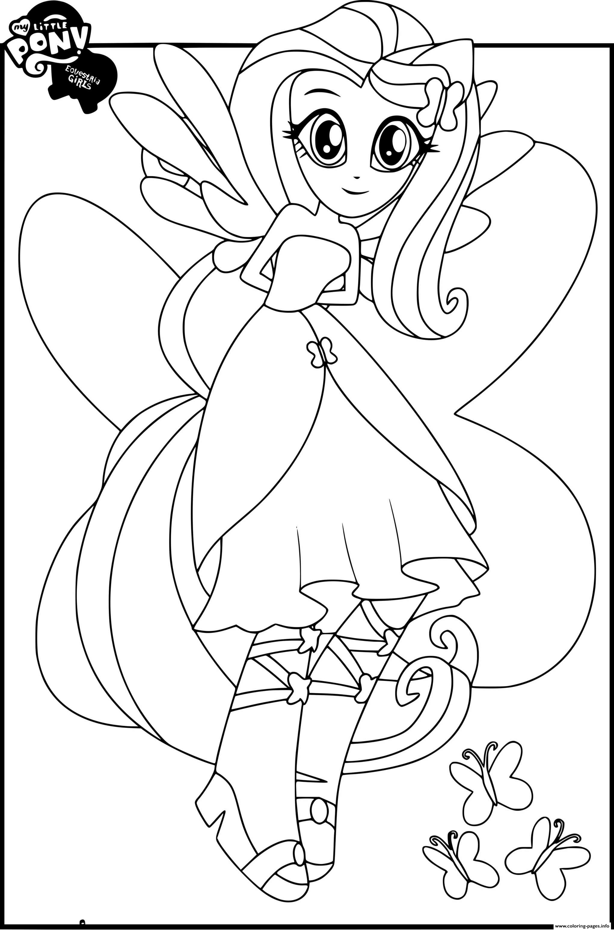 My Little Pony Equestria Girls Fluttershy Coloring Pages ...