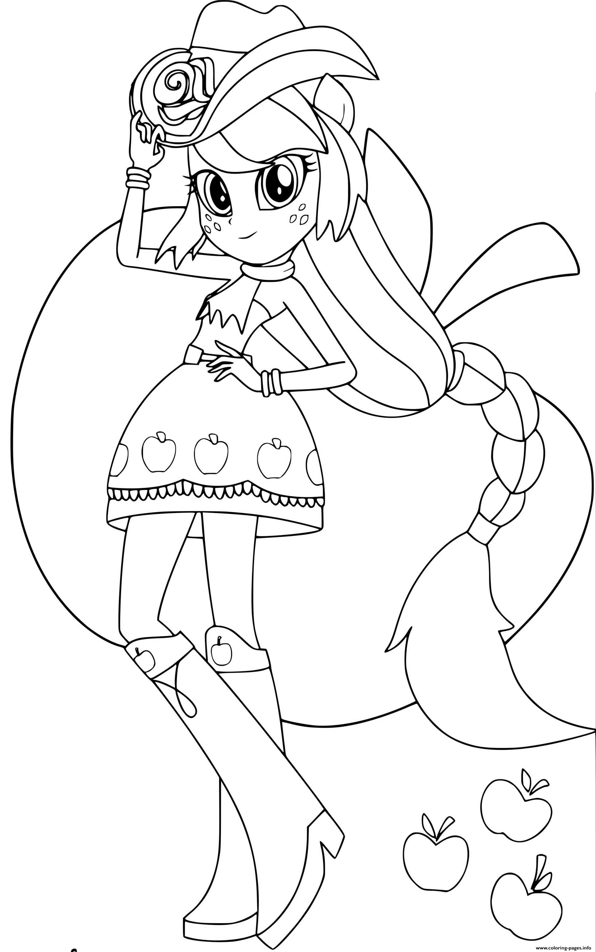 My Little Pony Equestria Girls Applejack Printables Coloring page ...