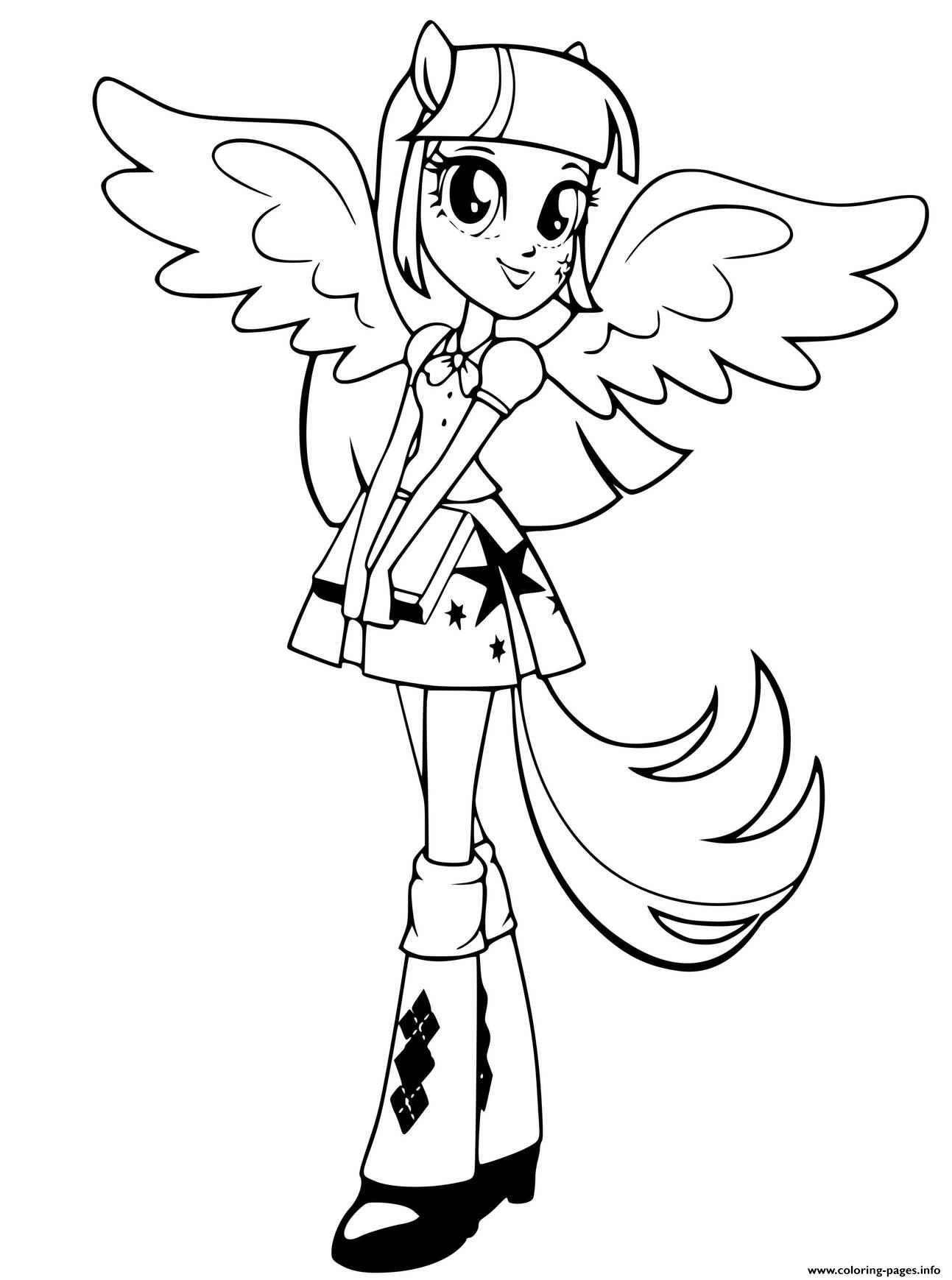 Rarity Twilight Sparkle Girl Coloring Pages Printable