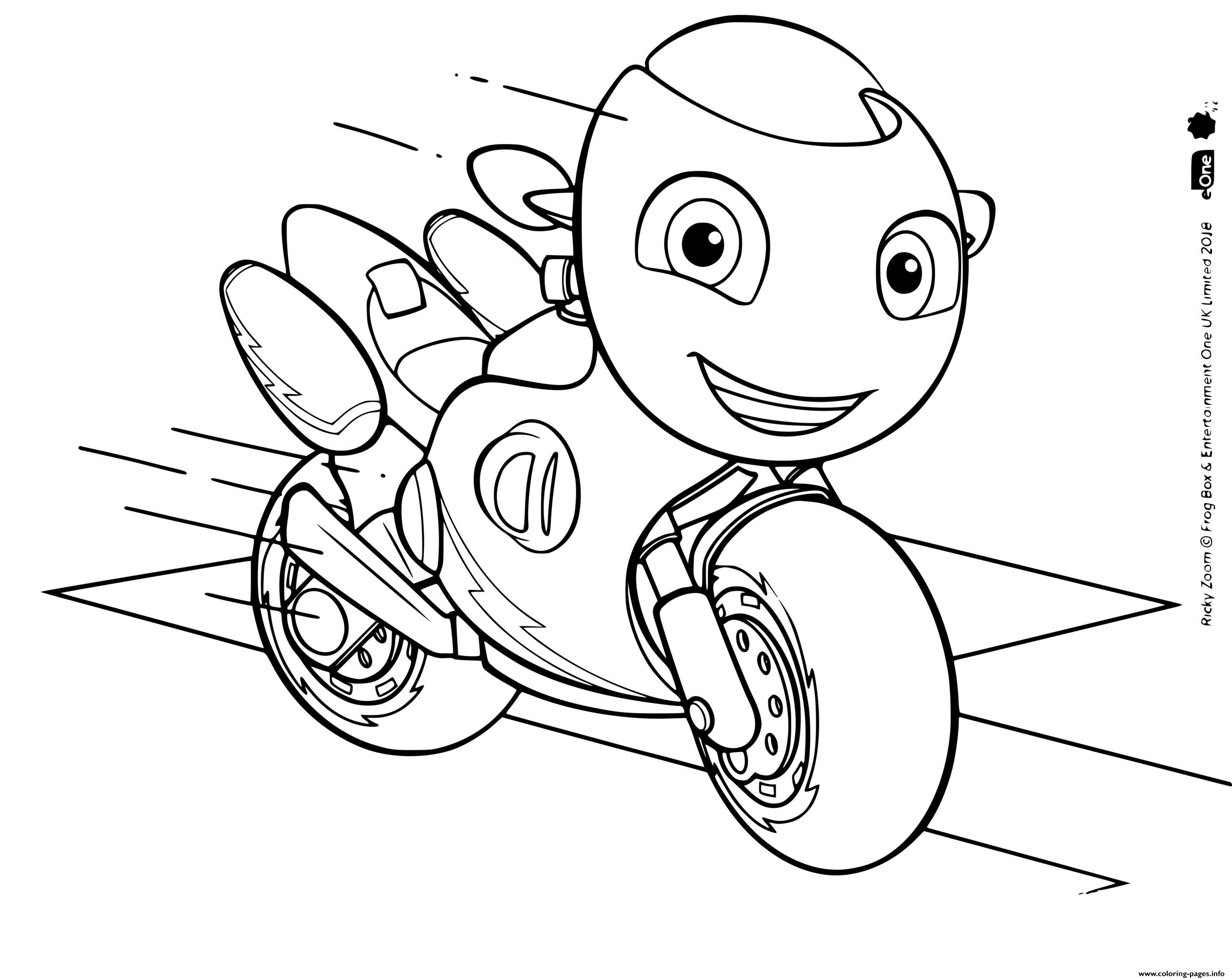 Ricky Little Scooter Who Loves Speed Coloring page Printable