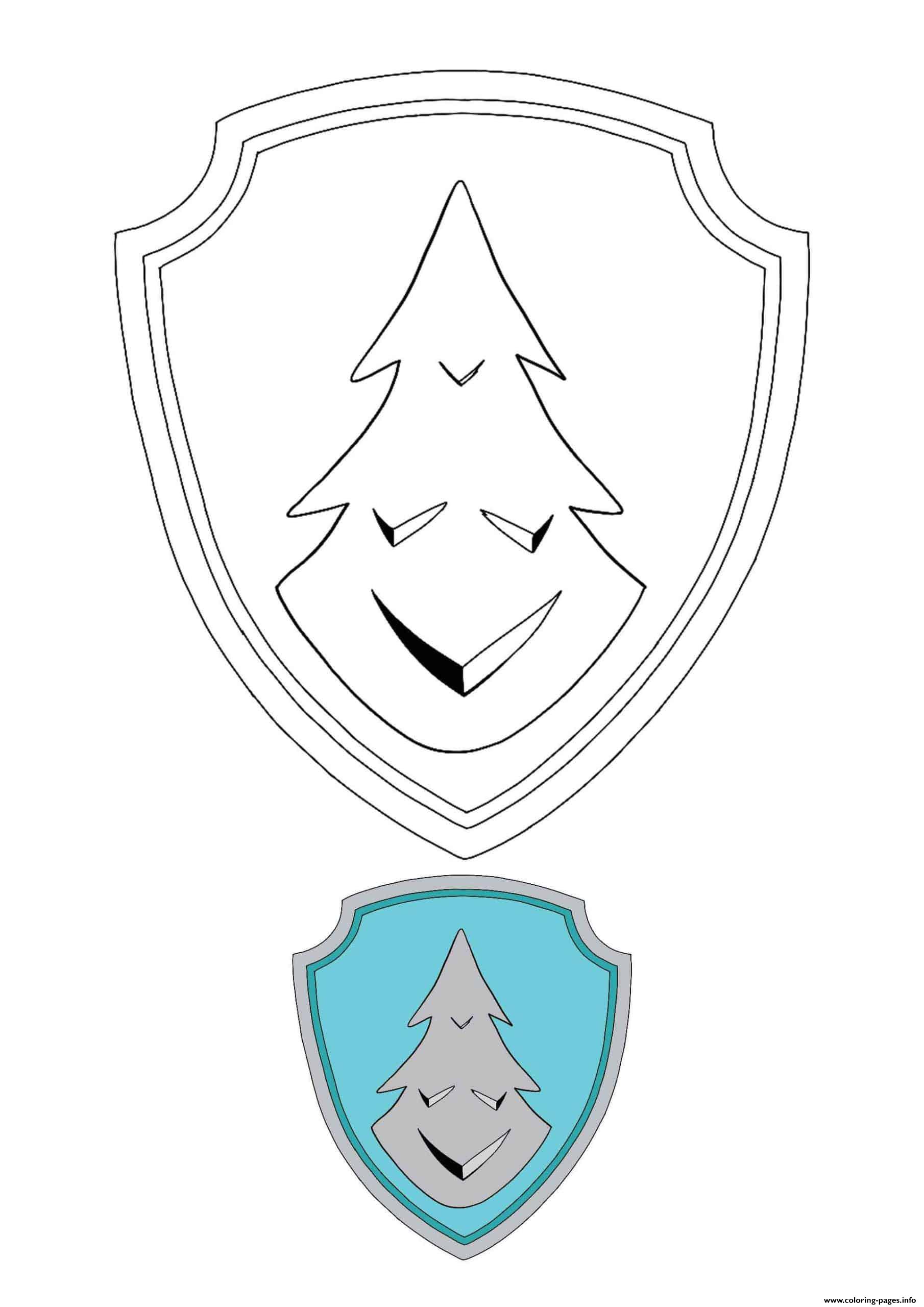 Everest Pup Tag Badge Coloring Pages Printable