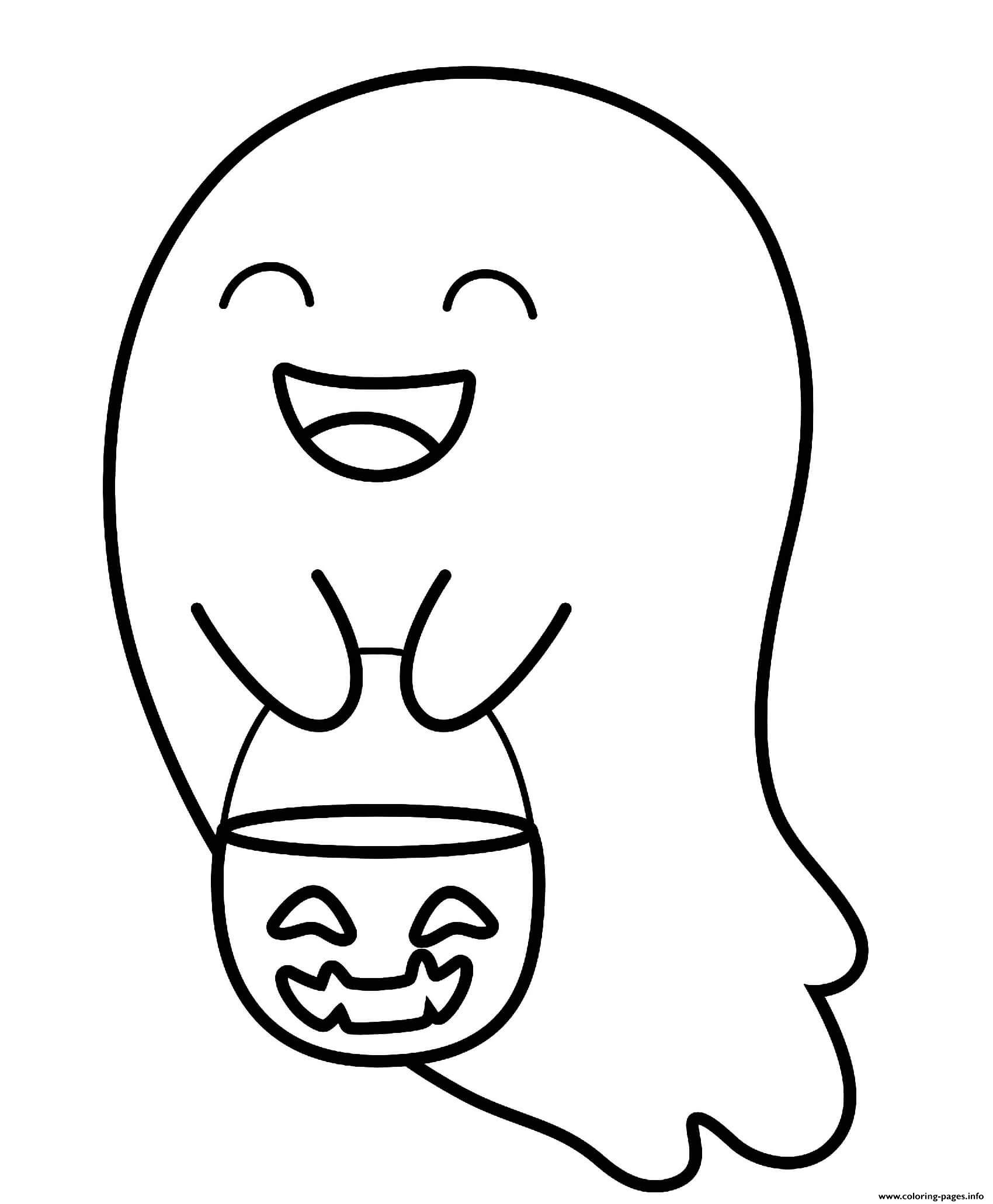 Halloween Trick Treat Cute Ghost Coloring Pages Printable