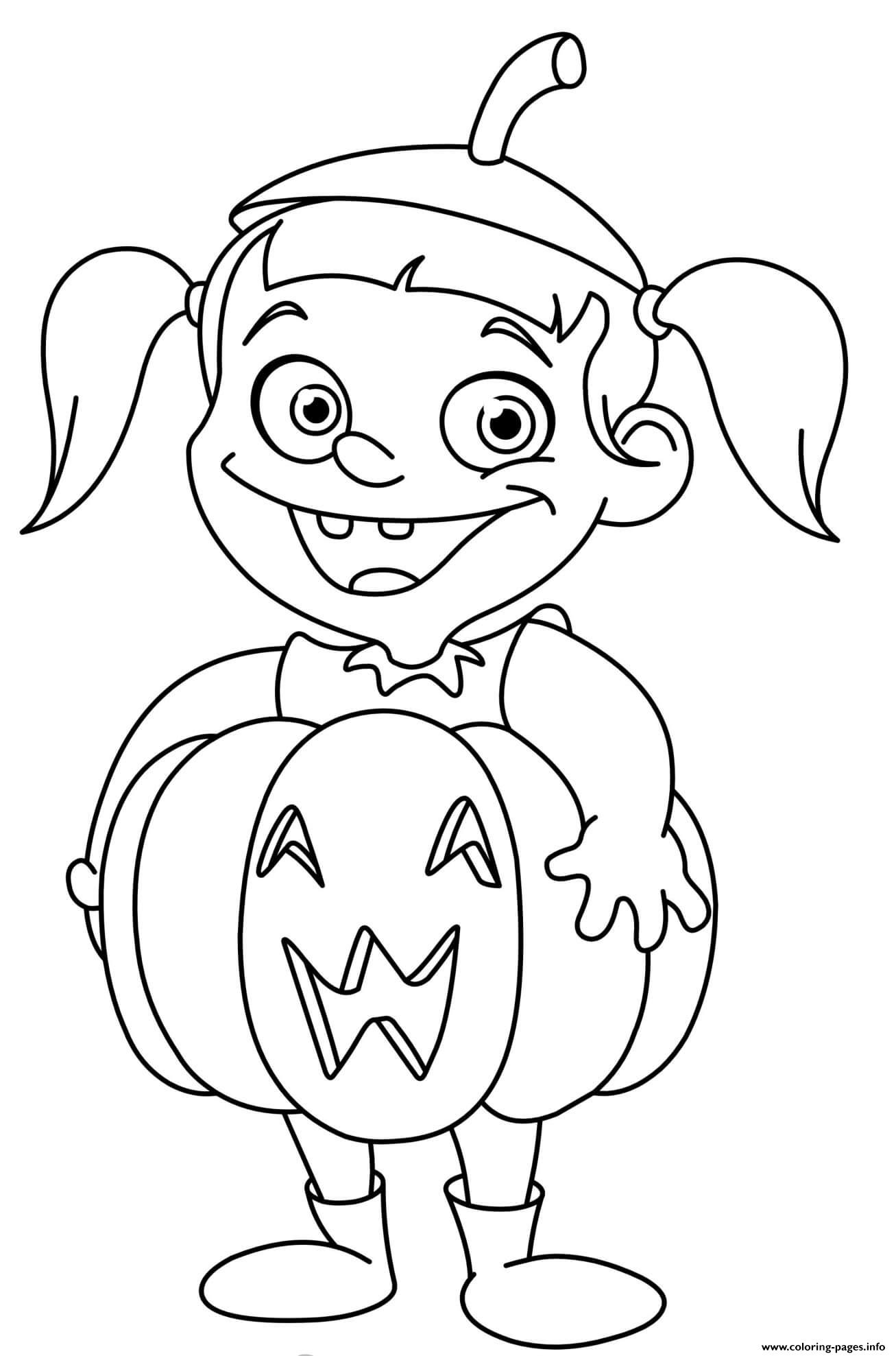 Pumpkin Girl Pumpkin Costume coloring