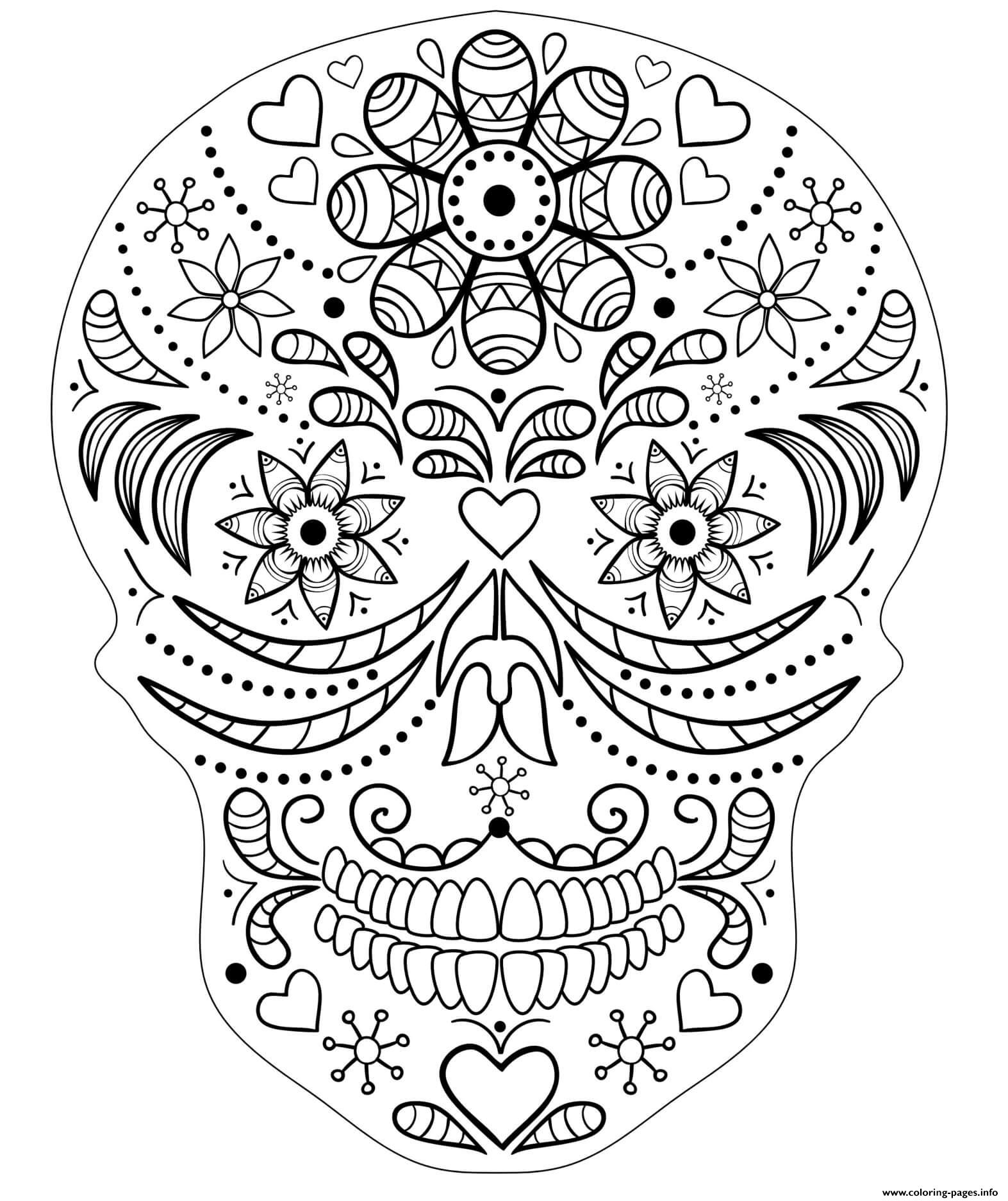 Halloween Day Of Dead Sugar Skull Adult coloring