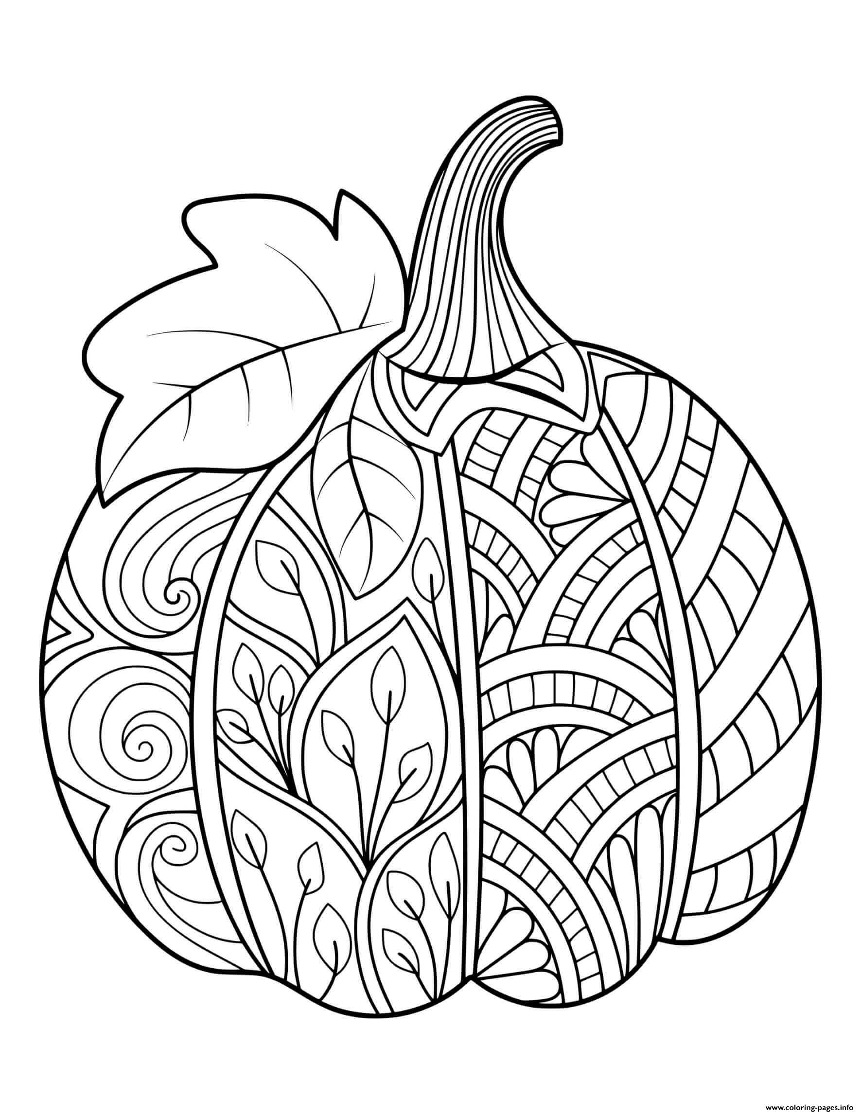 thanksgiving pumpkin adult coloring pages printable
