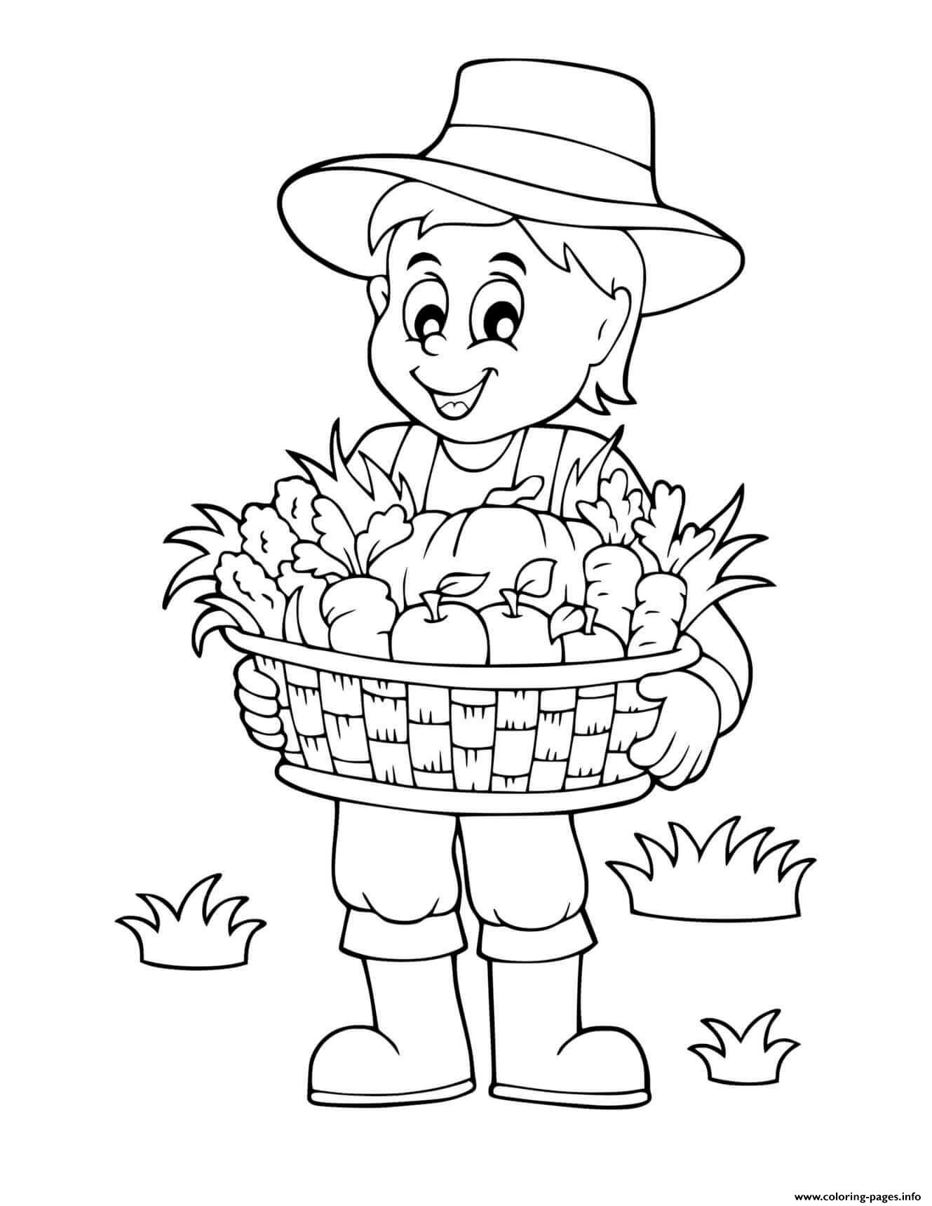 Farmer Coloring Pages For Kids