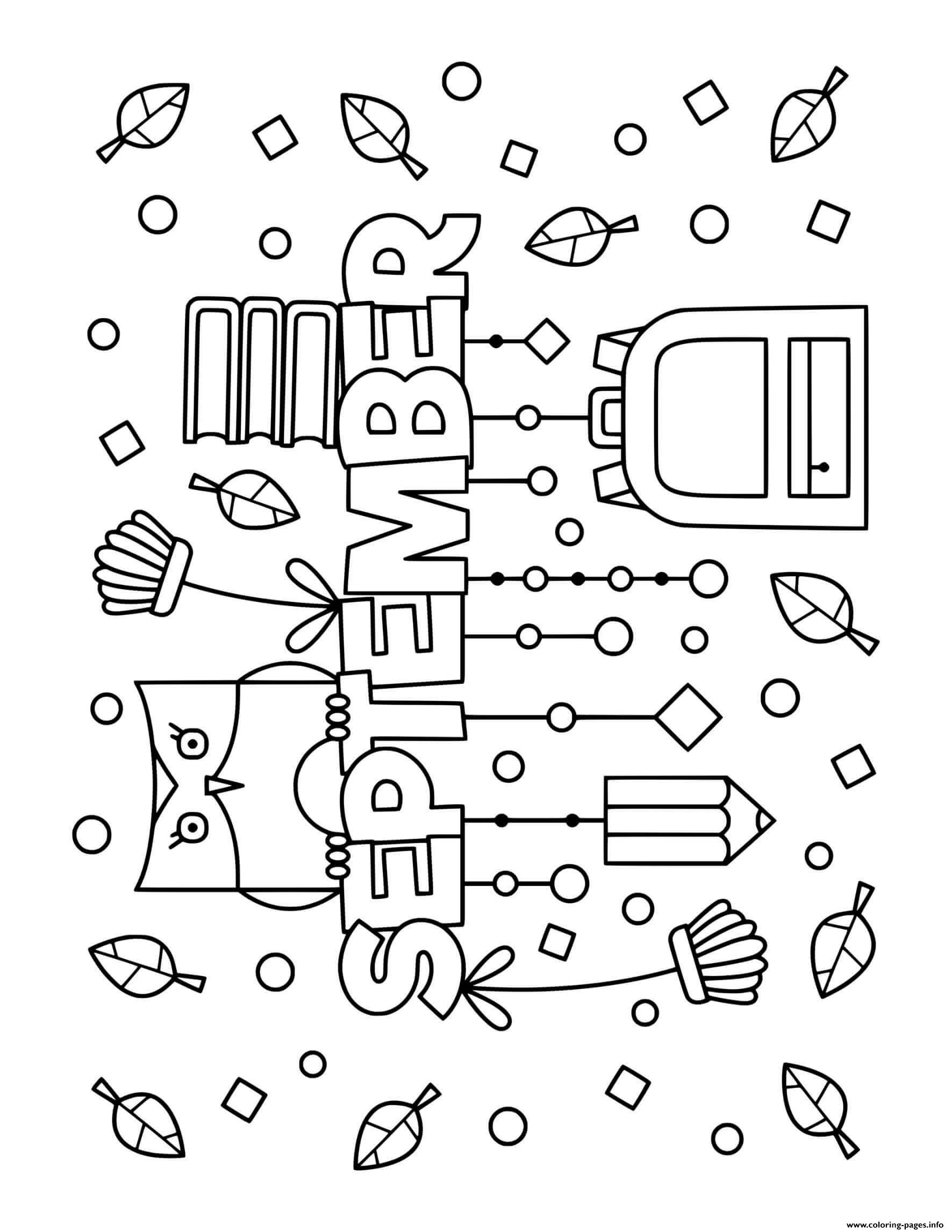 Free Printable September Coloring Pages