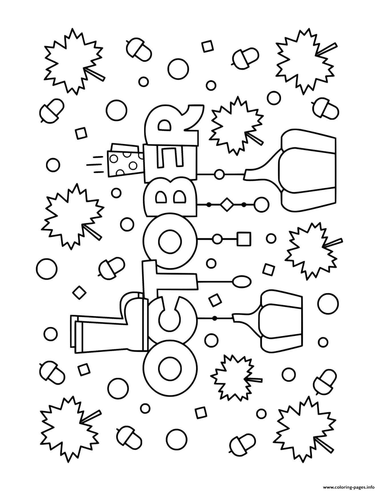 Fall October Coloring page Printable