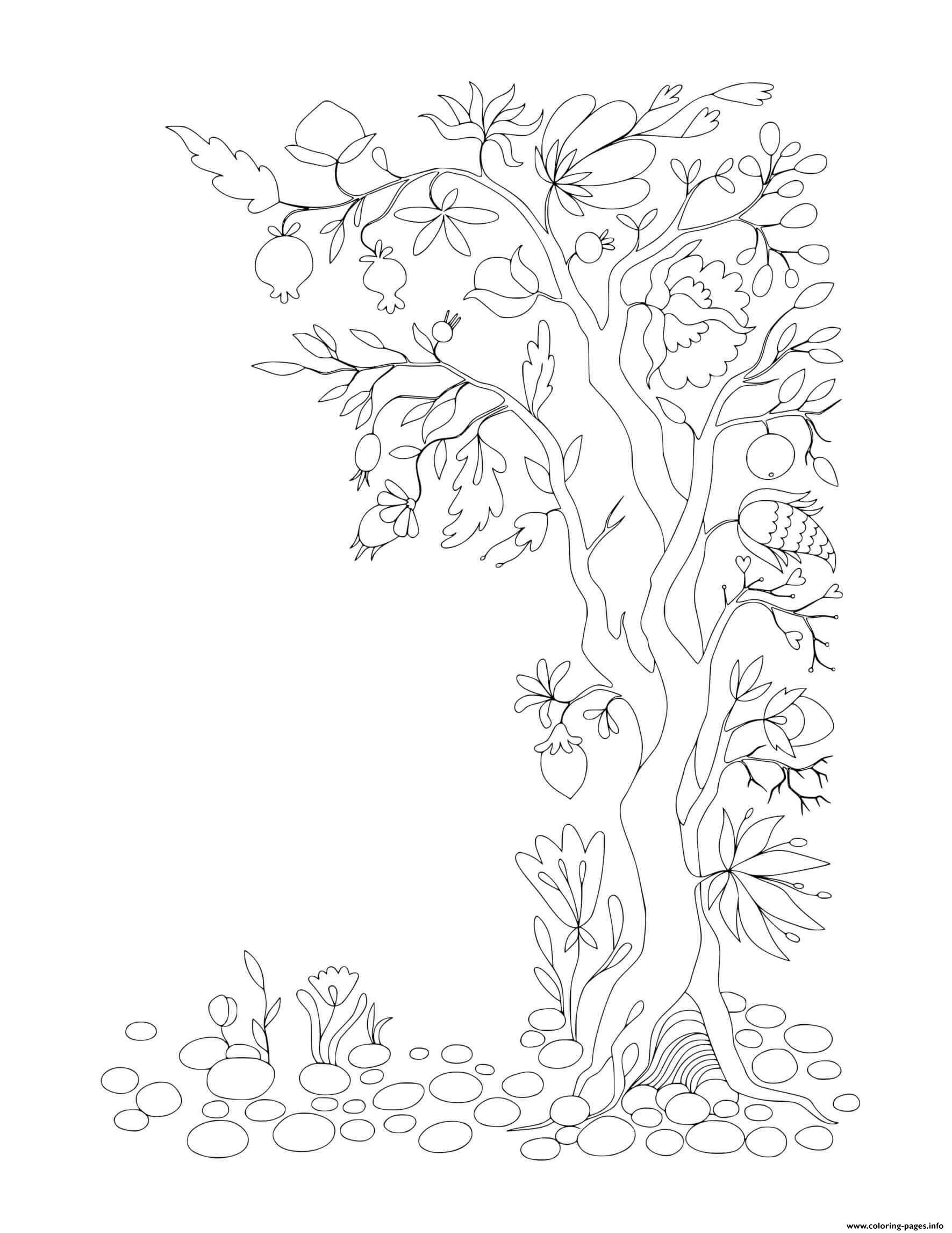 fall tree coloring page