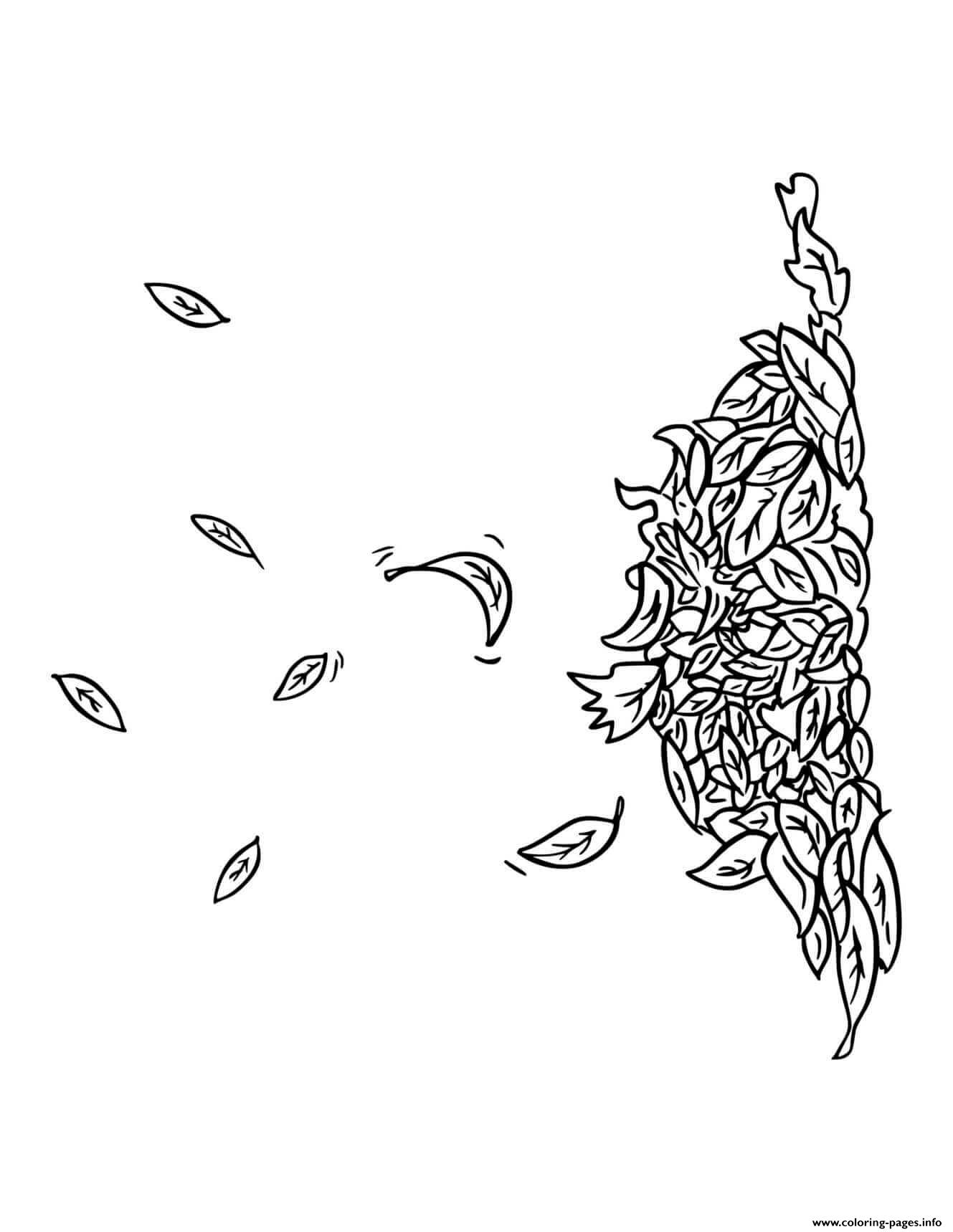 Fall Pile Of Fallen Leaves Coloring Pages Printable