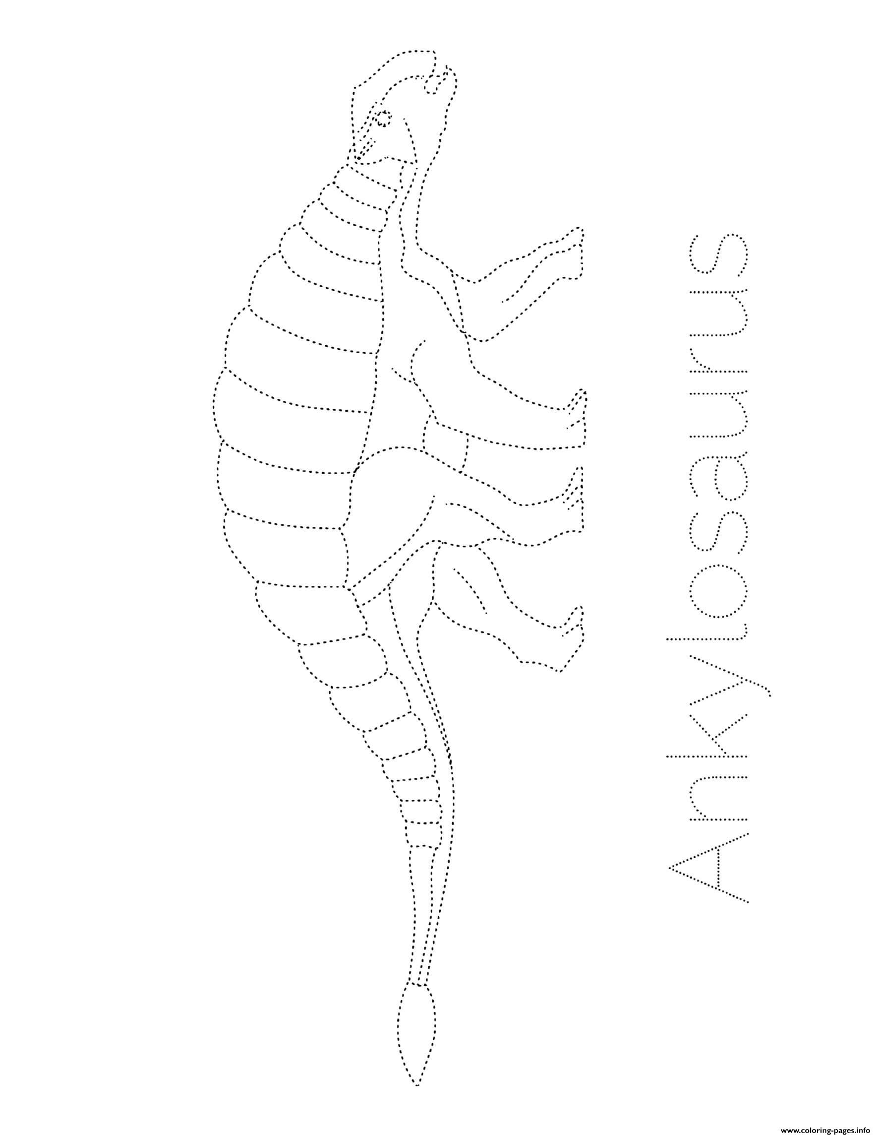 Dinosaur Ankylosaurus Tracing Picture coloring