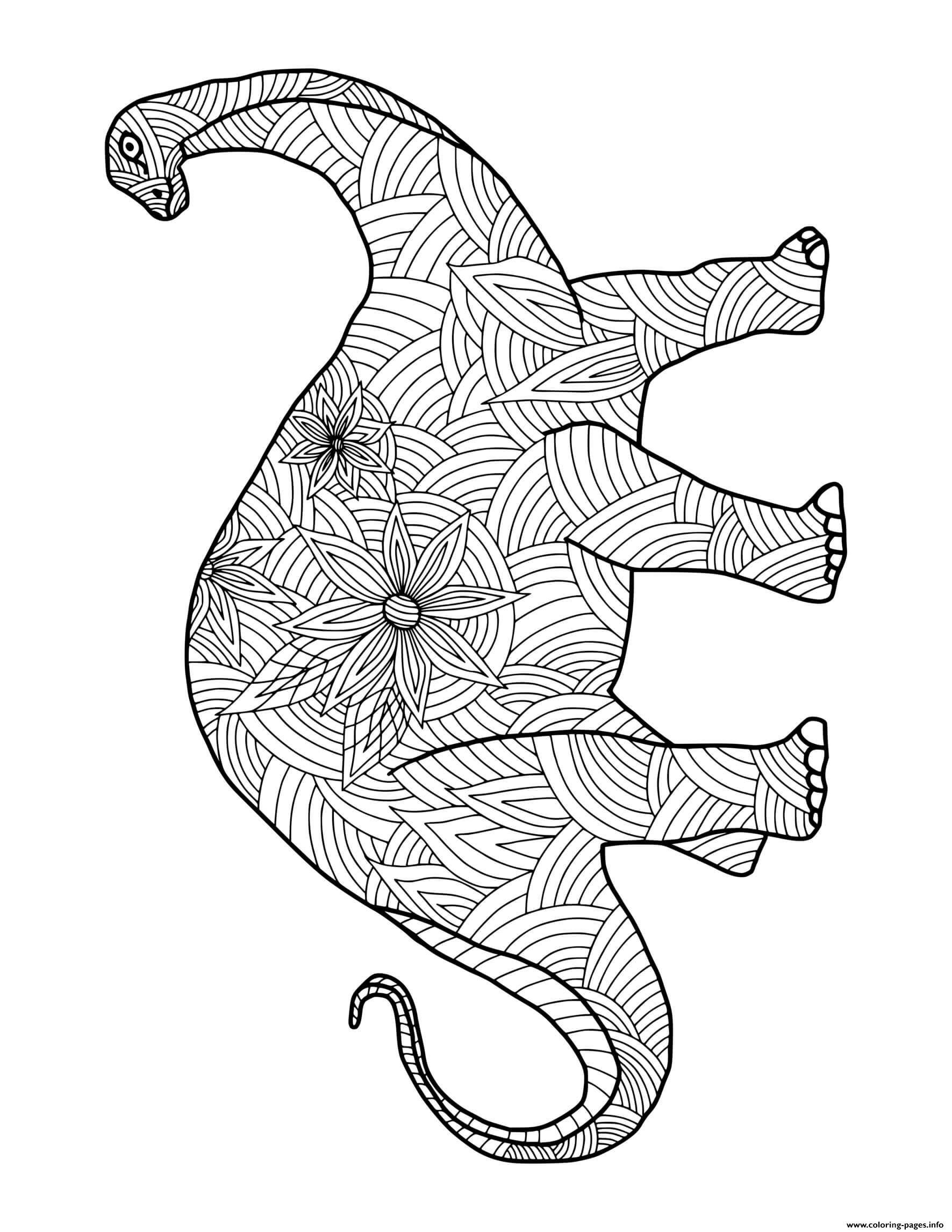 Dinosaur Large Dinosaur Doodle For Adults coloring