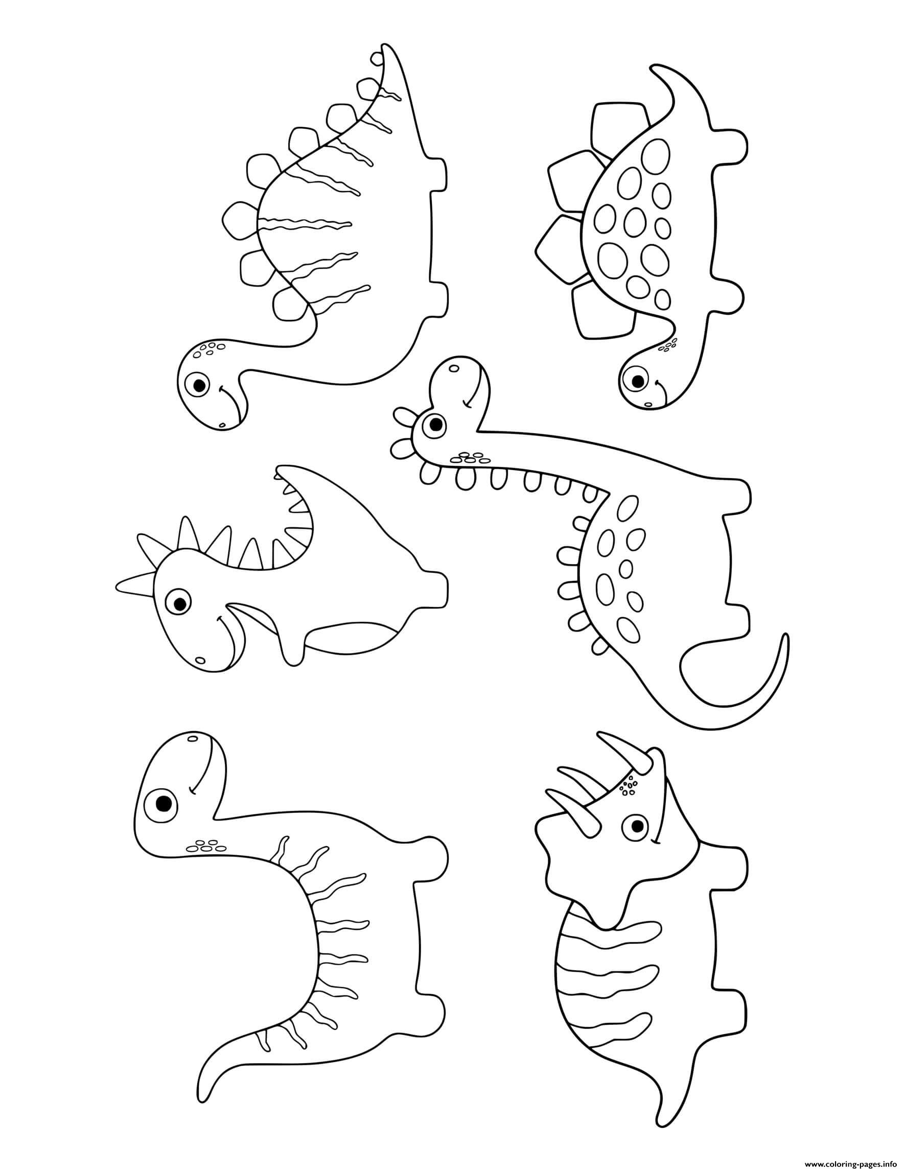 Dinosaur 6 Cute Dinos For Preschoolers coloring