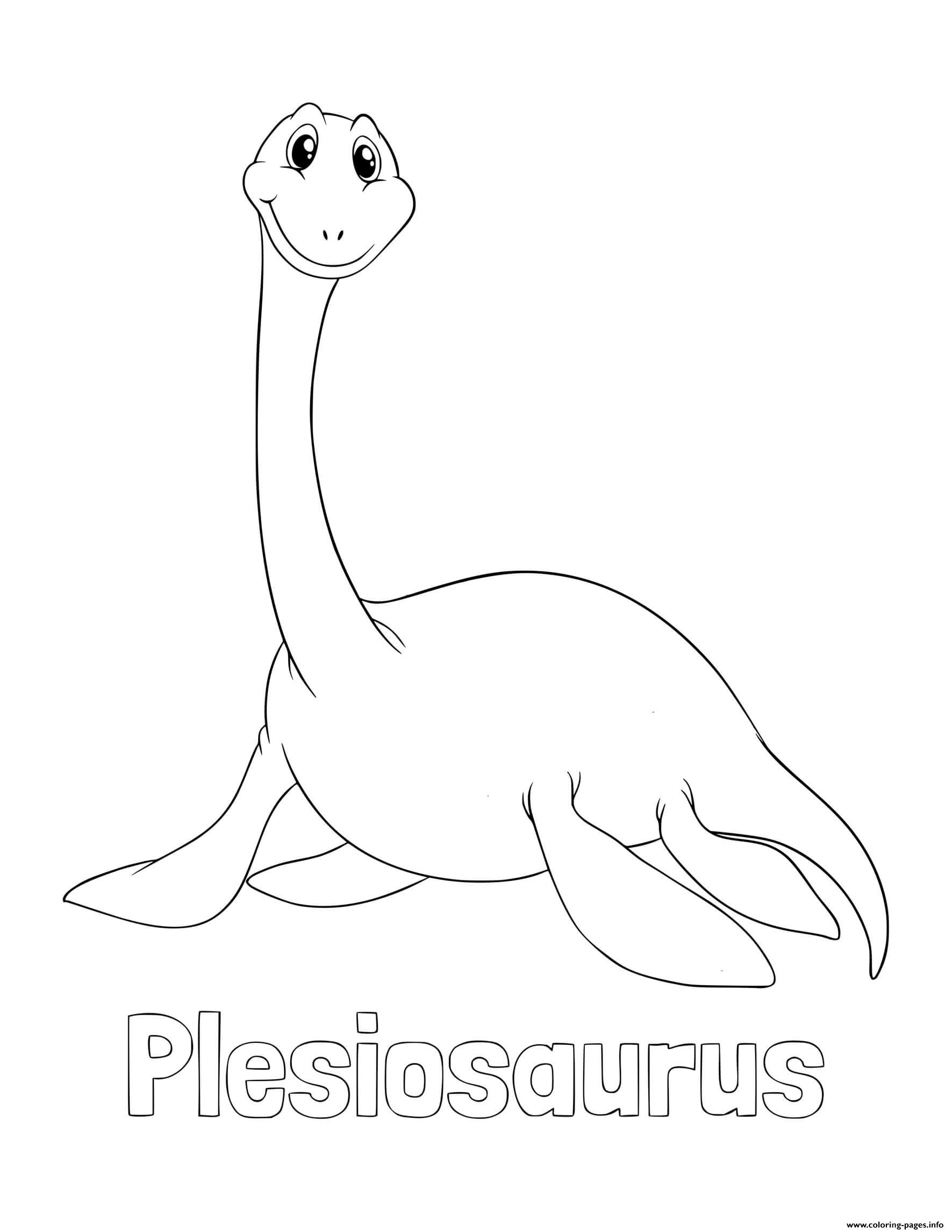 Dinosaur Cute Plesiosaurus coloring pages