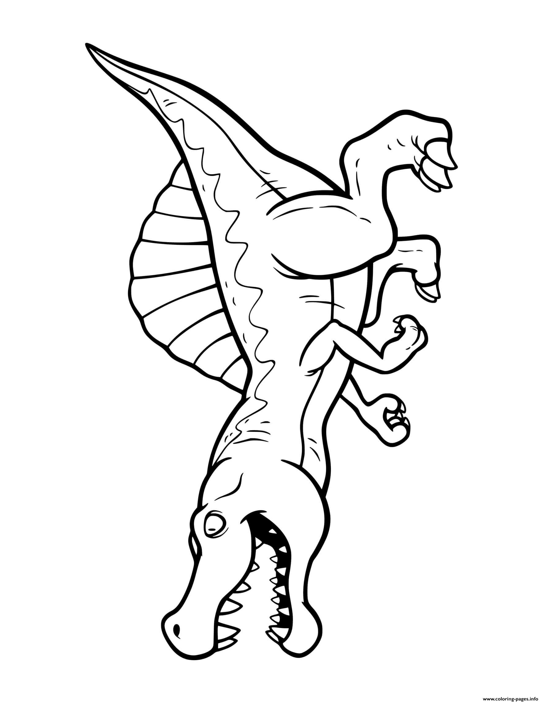 Dinosaur Spinosaurus Mouth Open Coloring Pages Printable