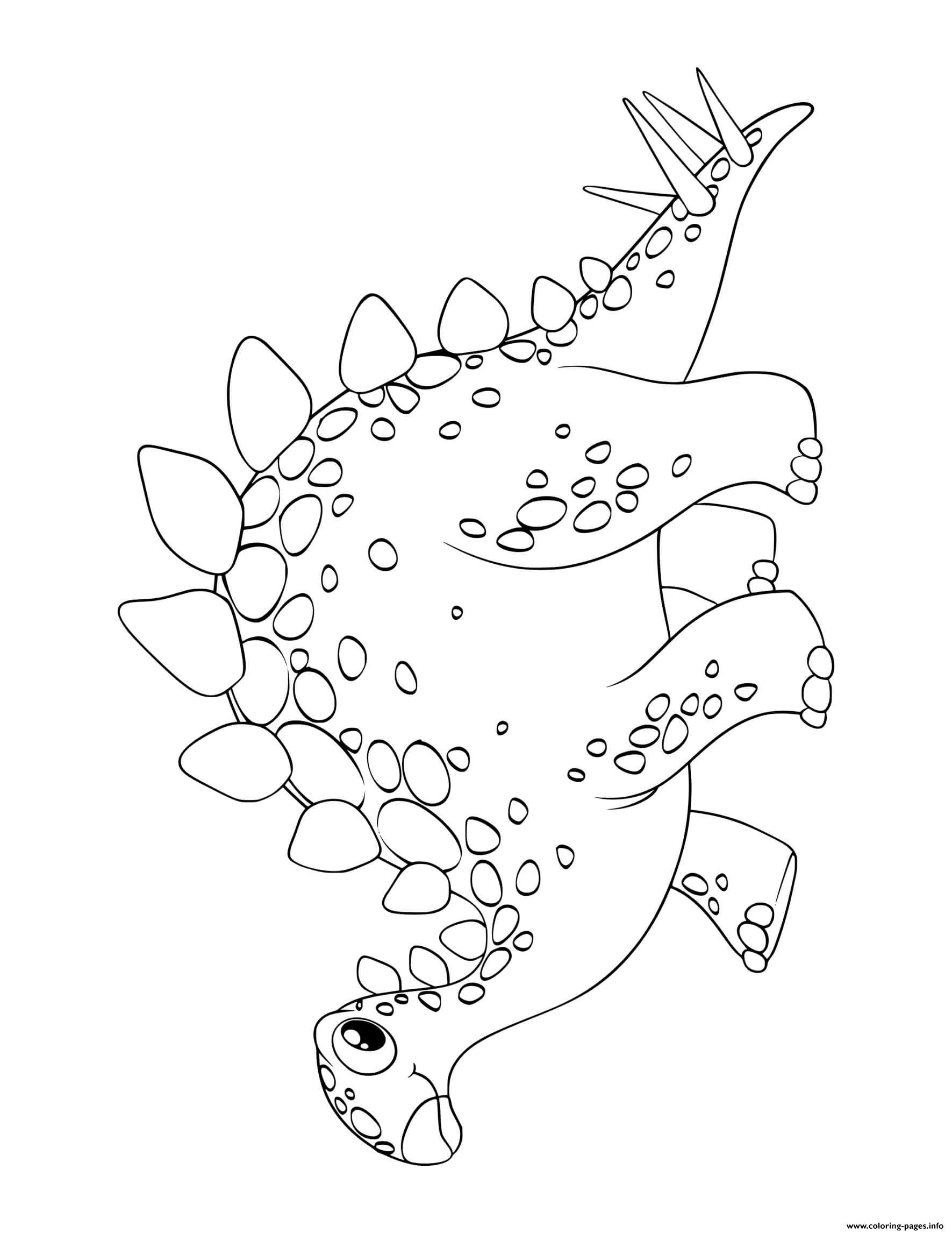 Dinosaur Cute Stegosaurus For Preschoolers Coloring Pages Printable