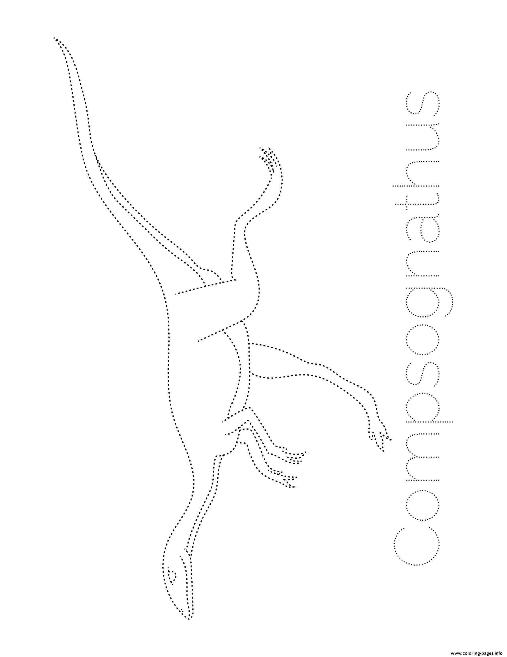 Dinosaur Compsognathus Tracing Picture coloring