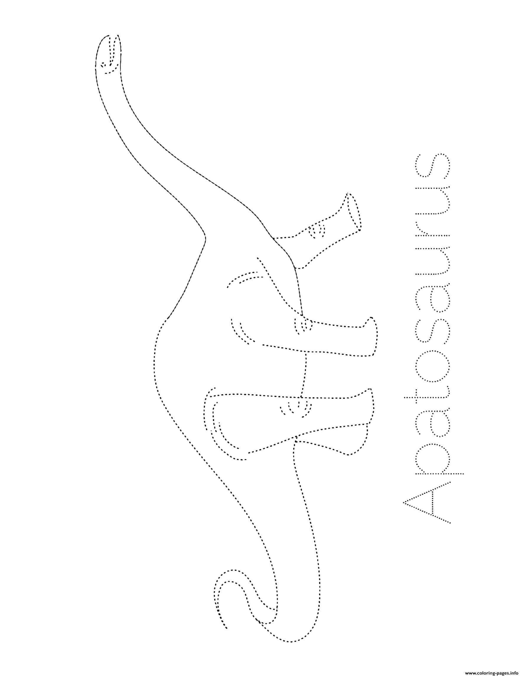 Dinosaur Apatosaurus Tracing Picture coloring