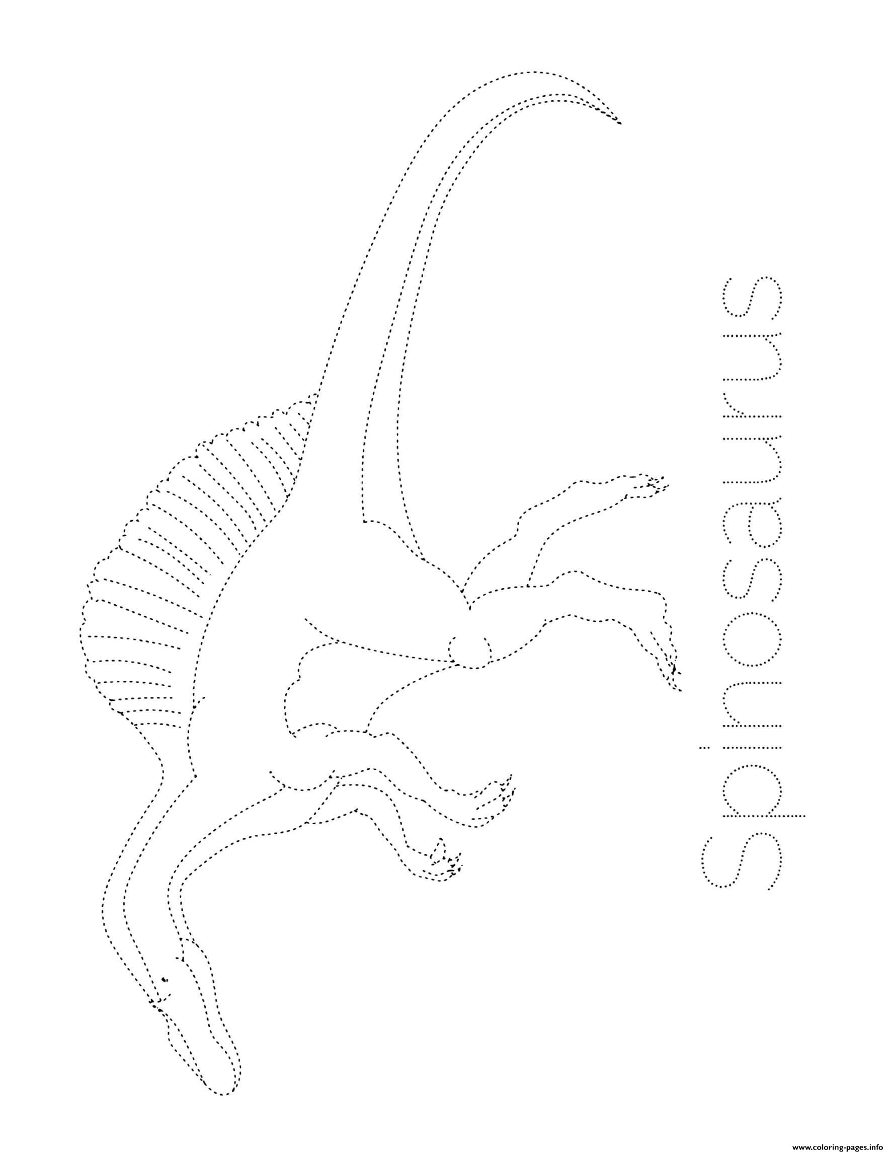 Dinosaur Spinosaurus Tracing Picture Coloring page Printable