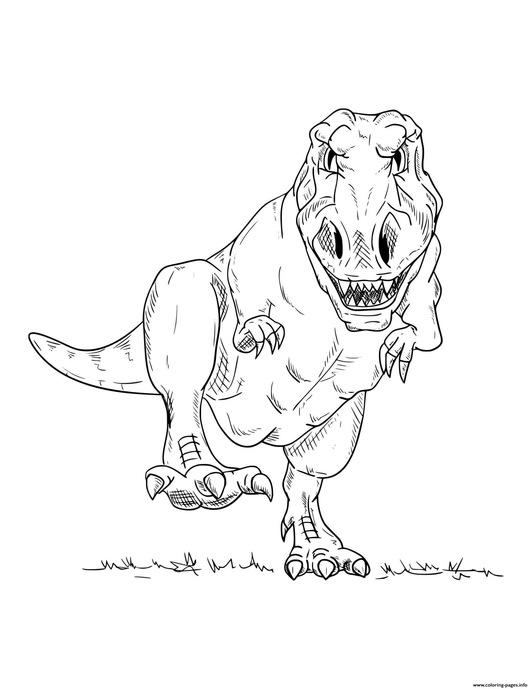 dinosaur fierce dinosaur walking coloring pages printable