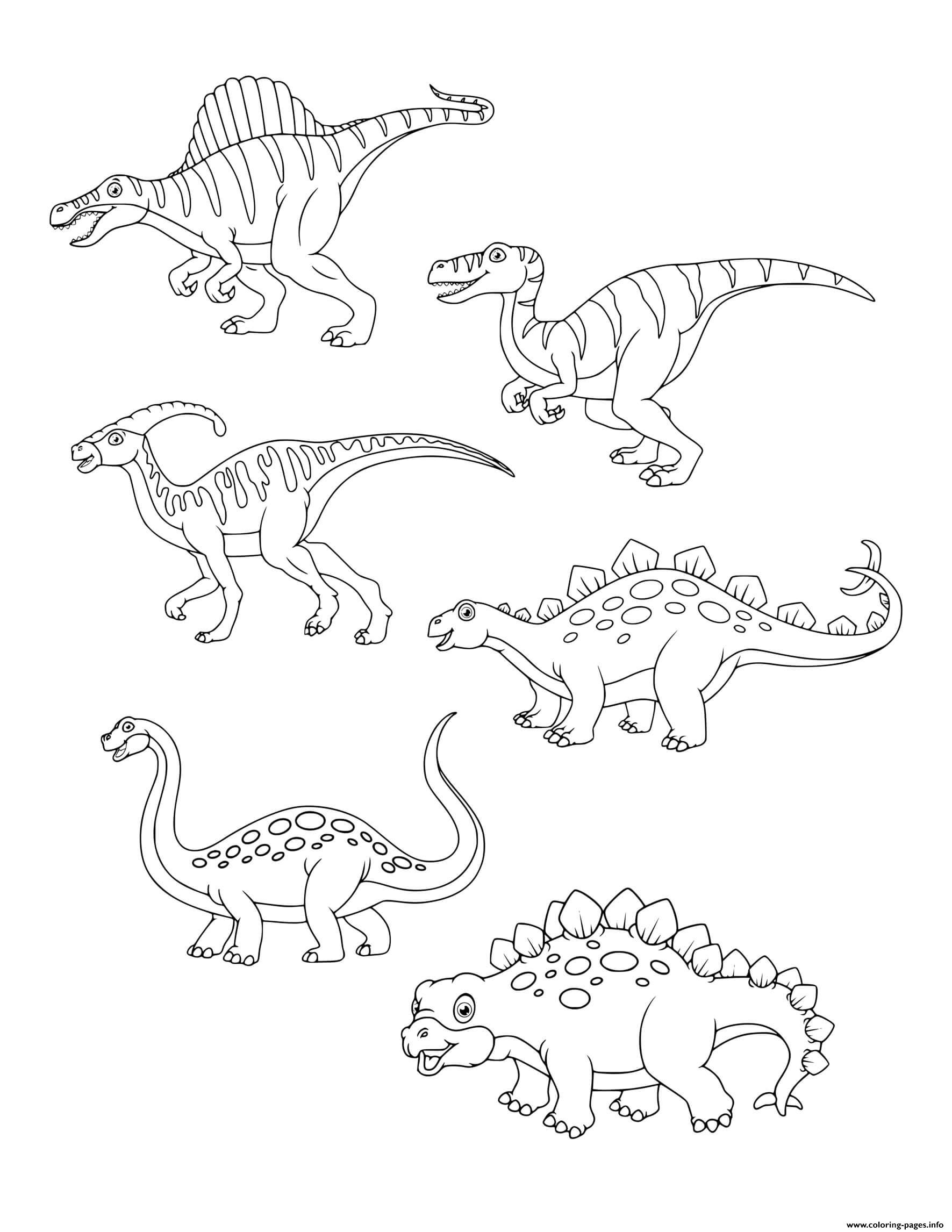 Dinosaur 6 Dinosaurs To Color coloring