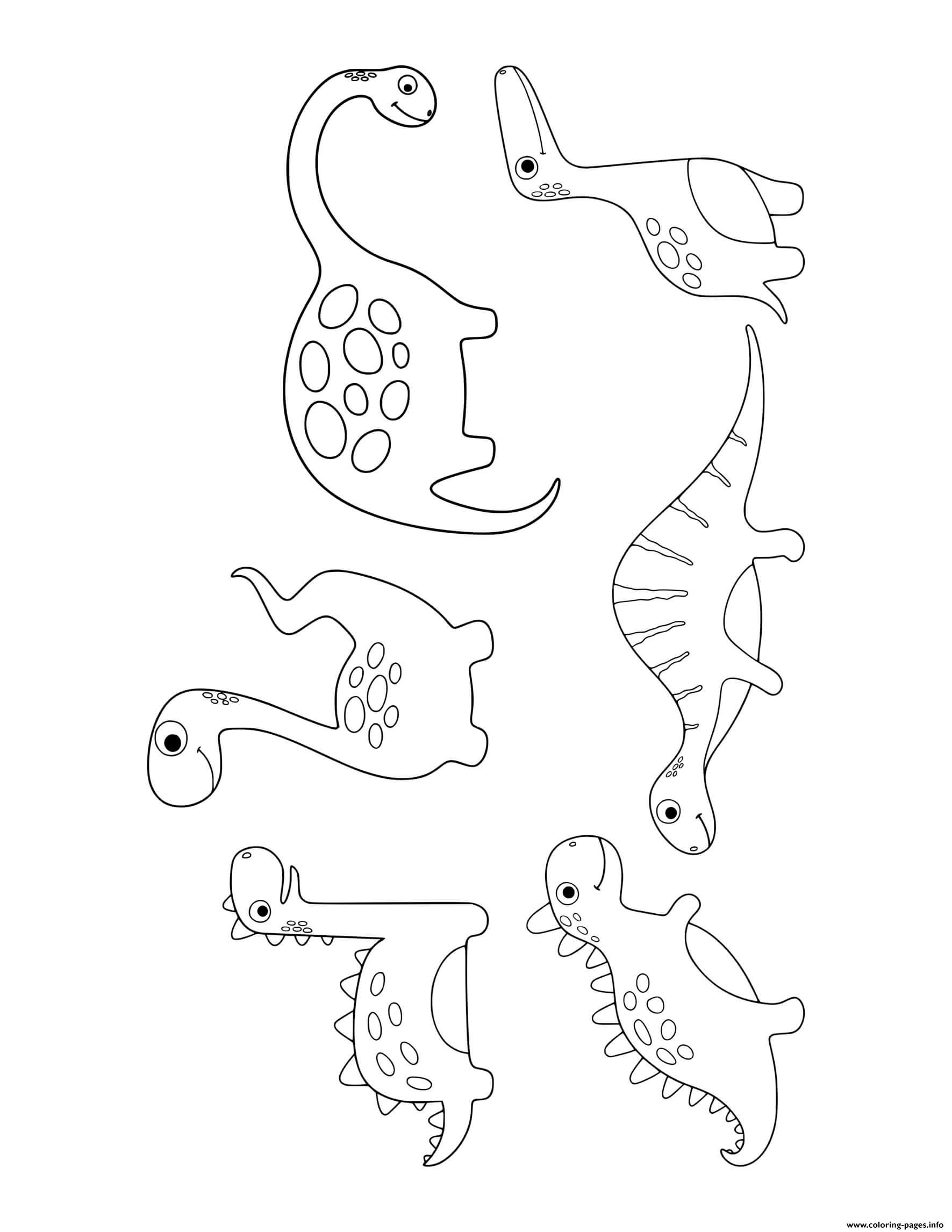 Dinosaur 6 Cute Dinos For Preschoolers 5 coloring