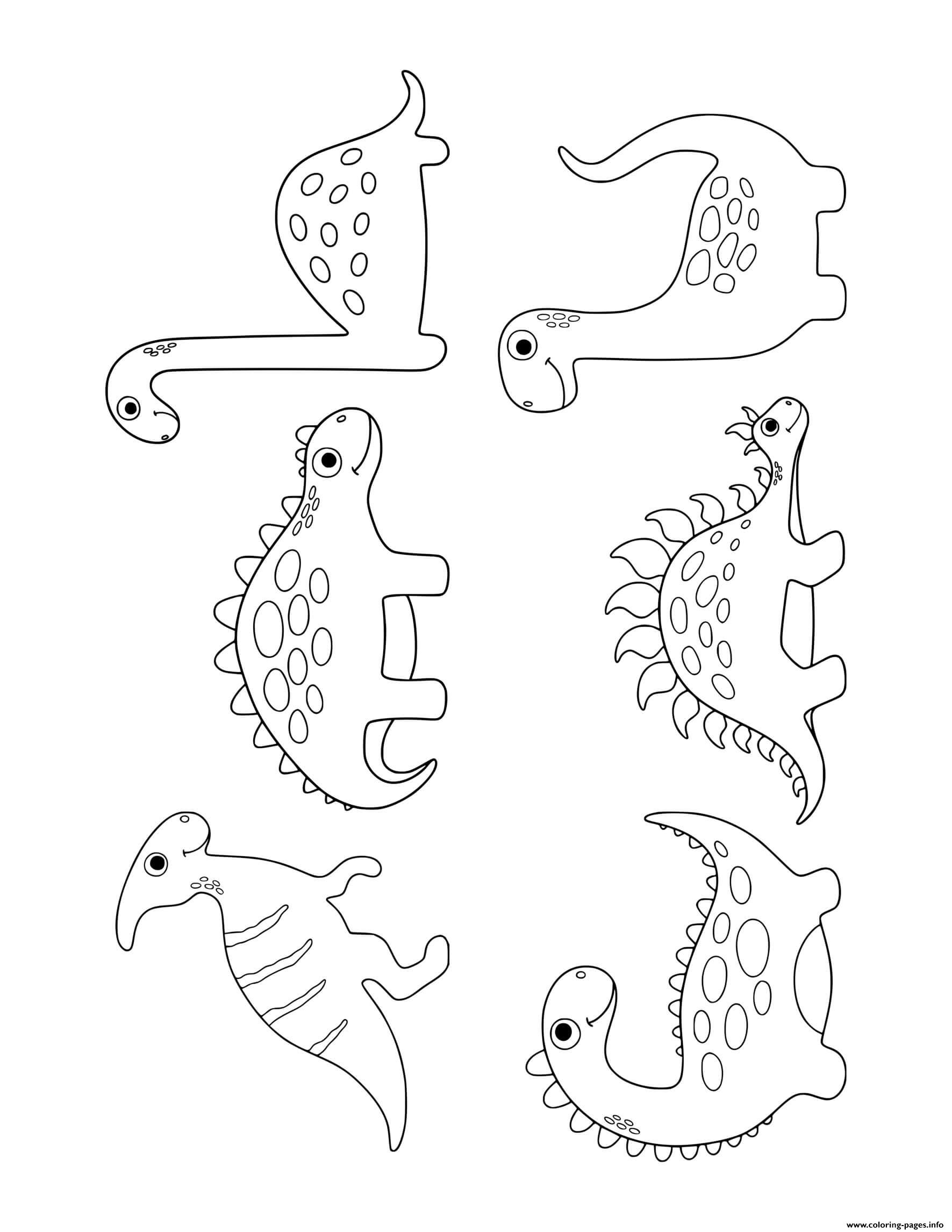 Dinosaur 6 Cute Dinos For Preschoolers 3 coloring