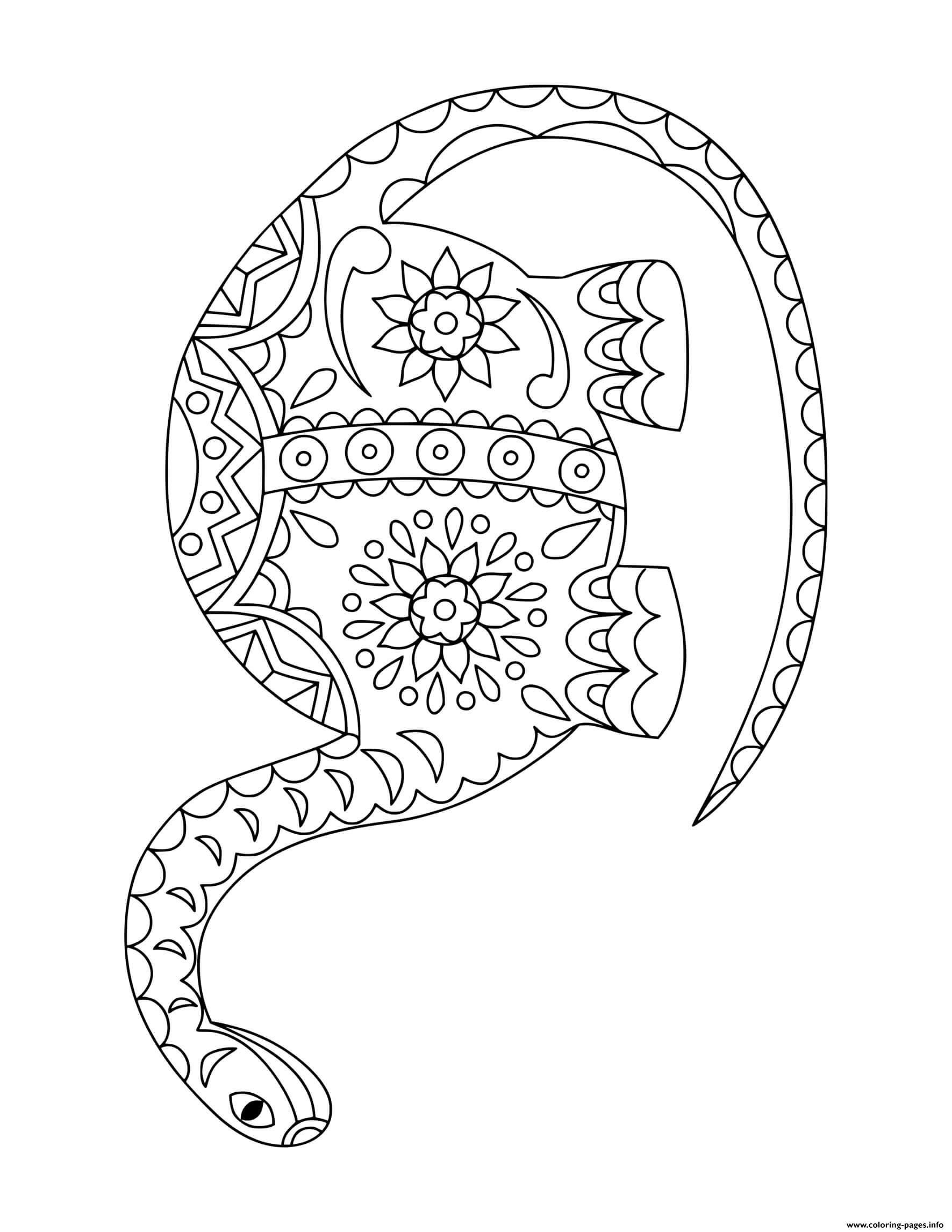 Dinosaur Intricate Pattern Doodle For Adults Coloring Pages Printable