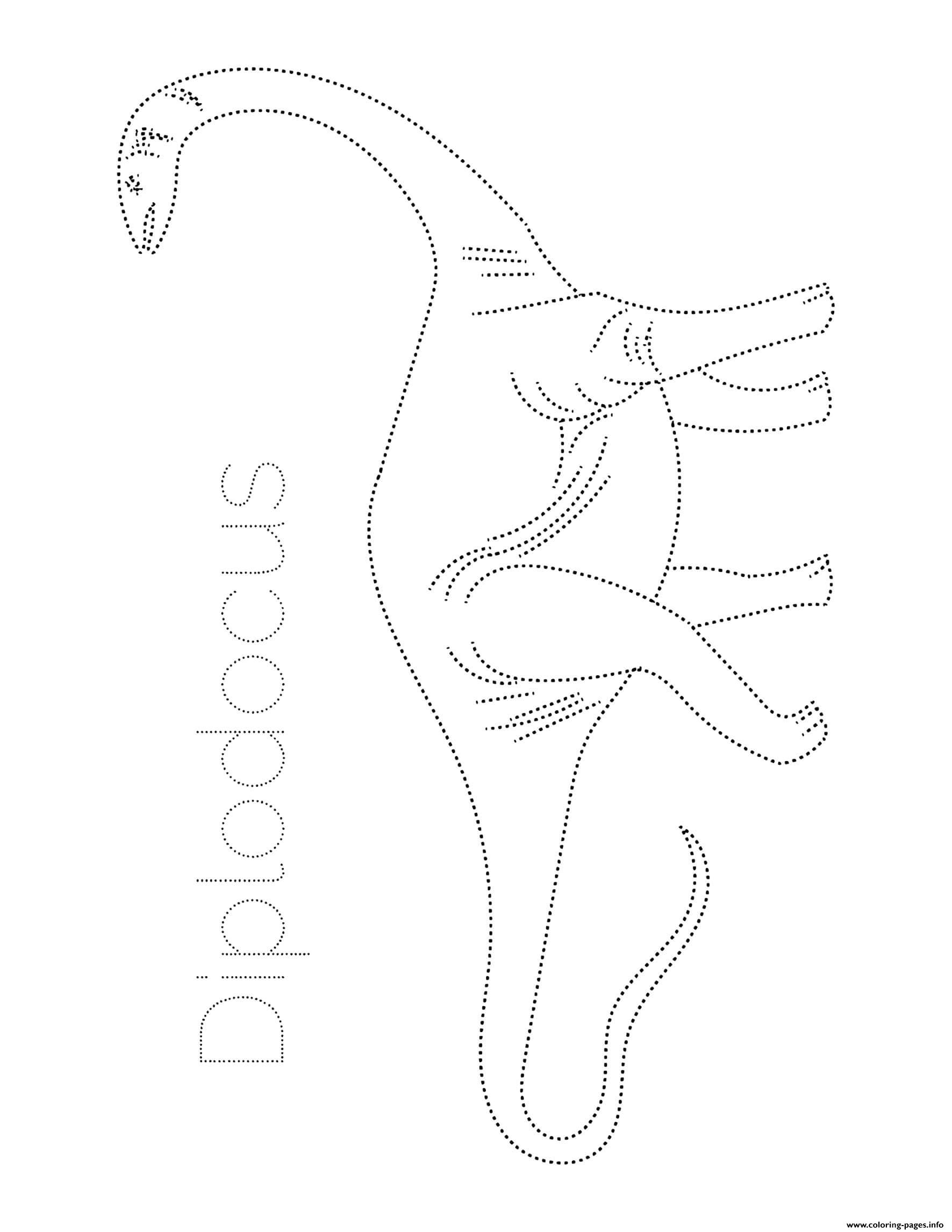 Dinosaur Diplodocus Tracing Picture coloring